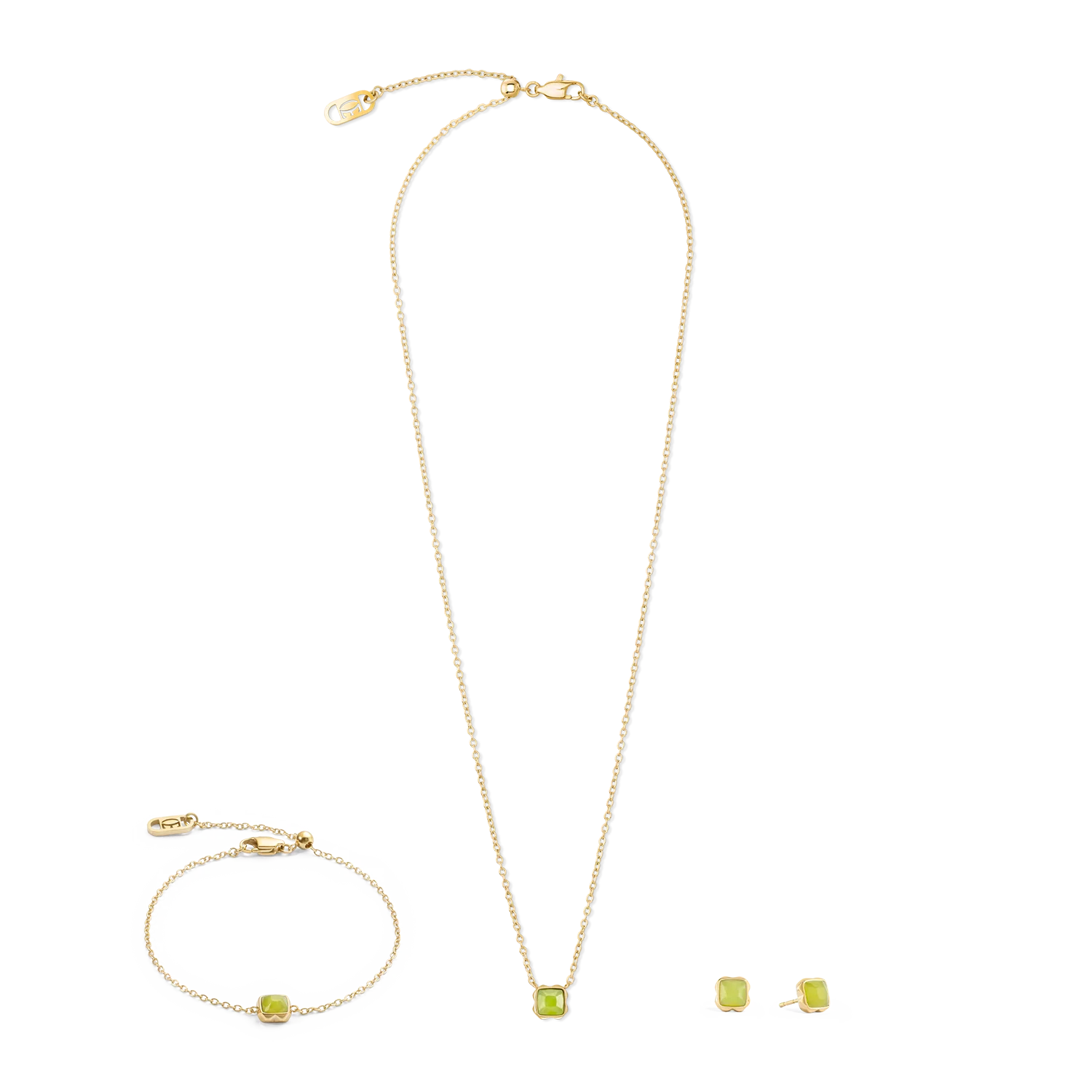 Birthstone August Bracelet Green Jade Gold - Image 3