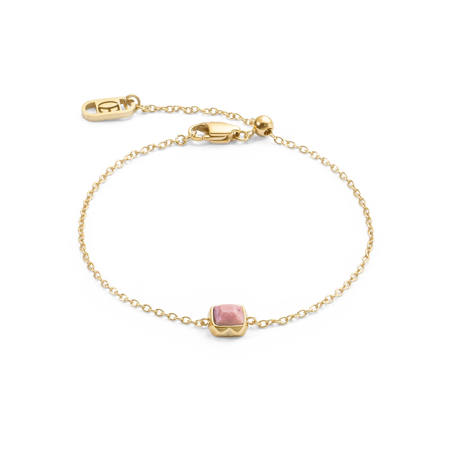 Birthstone July Bracelet Rhodochrosite Gold