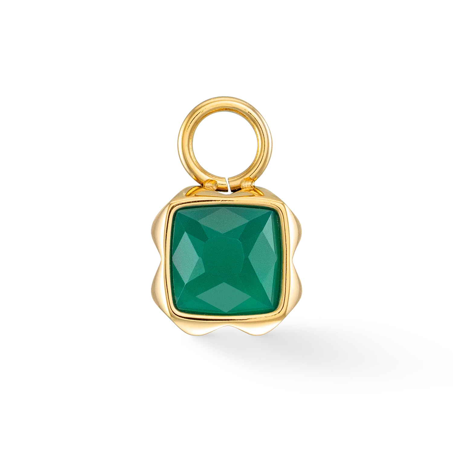 Birthstone May Charm Green Agate Gold - Image 2