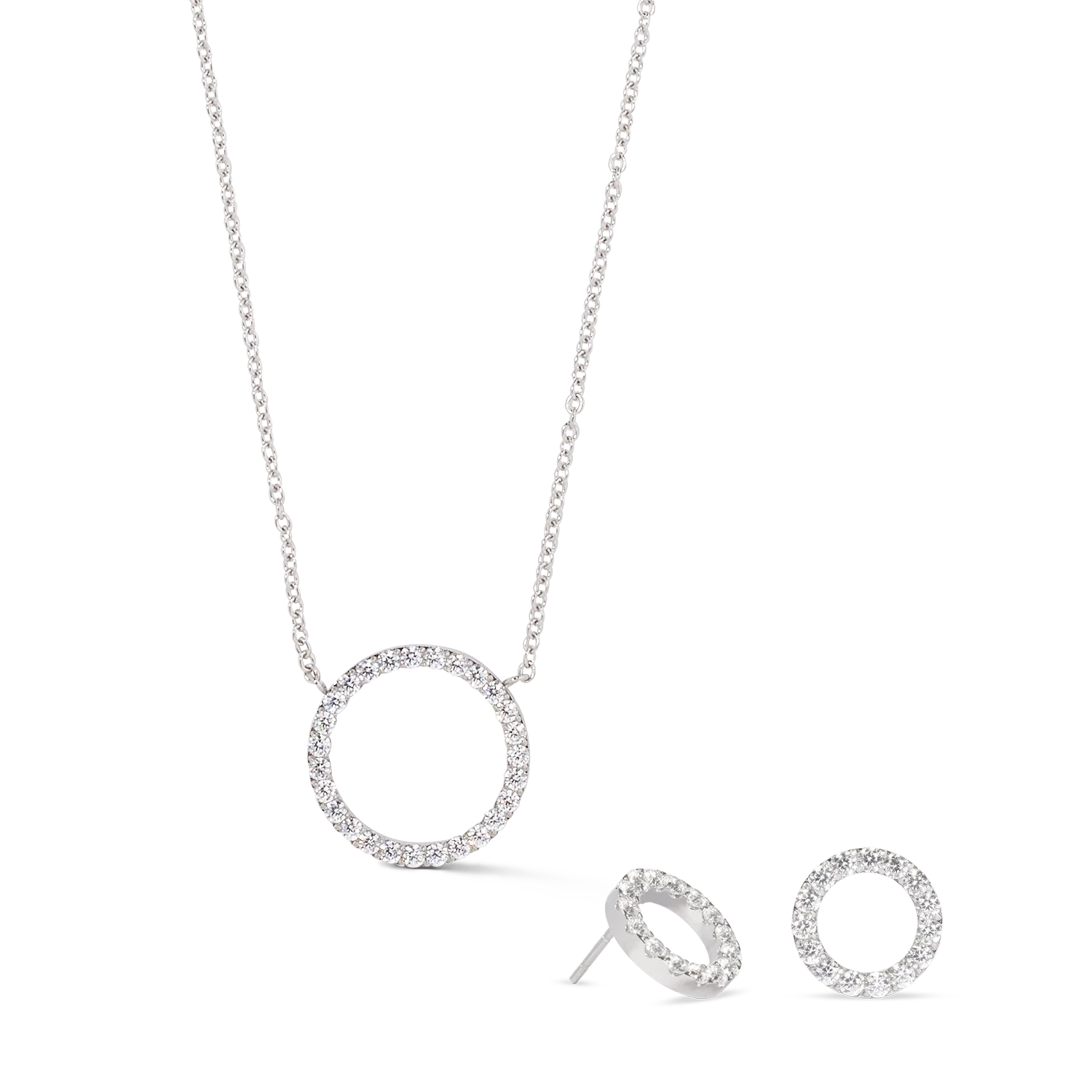 Necklace Sparkling Circle silver-crystal - Image 3