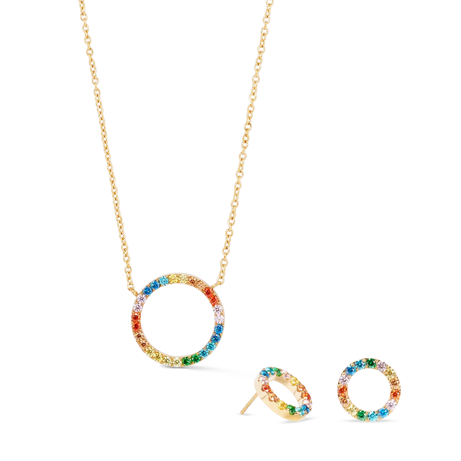 Earrings Sparkling Circle gold-multicolour - Image 3