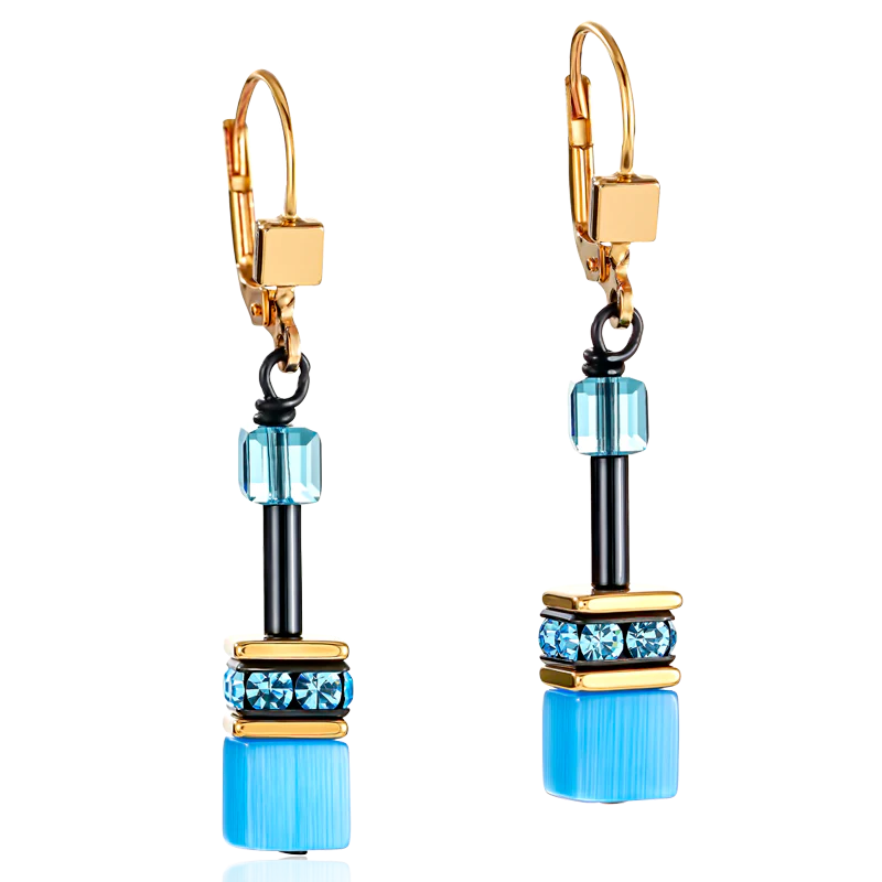 GeoCUBEĀ® Earrings multicolour rainbow gold - Image 2