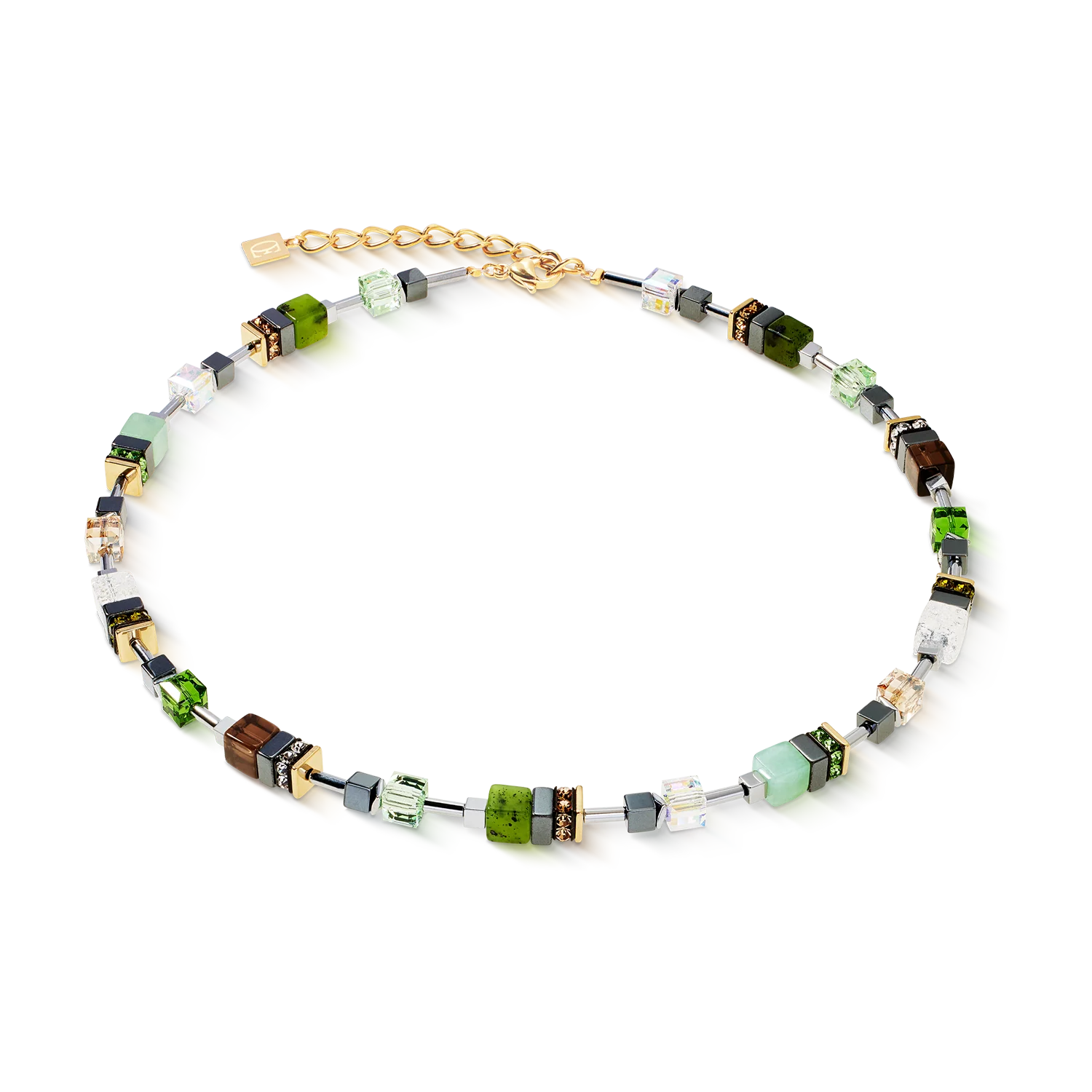 GeoCUBEĀ® Precious Motion necklace Forest Light gold