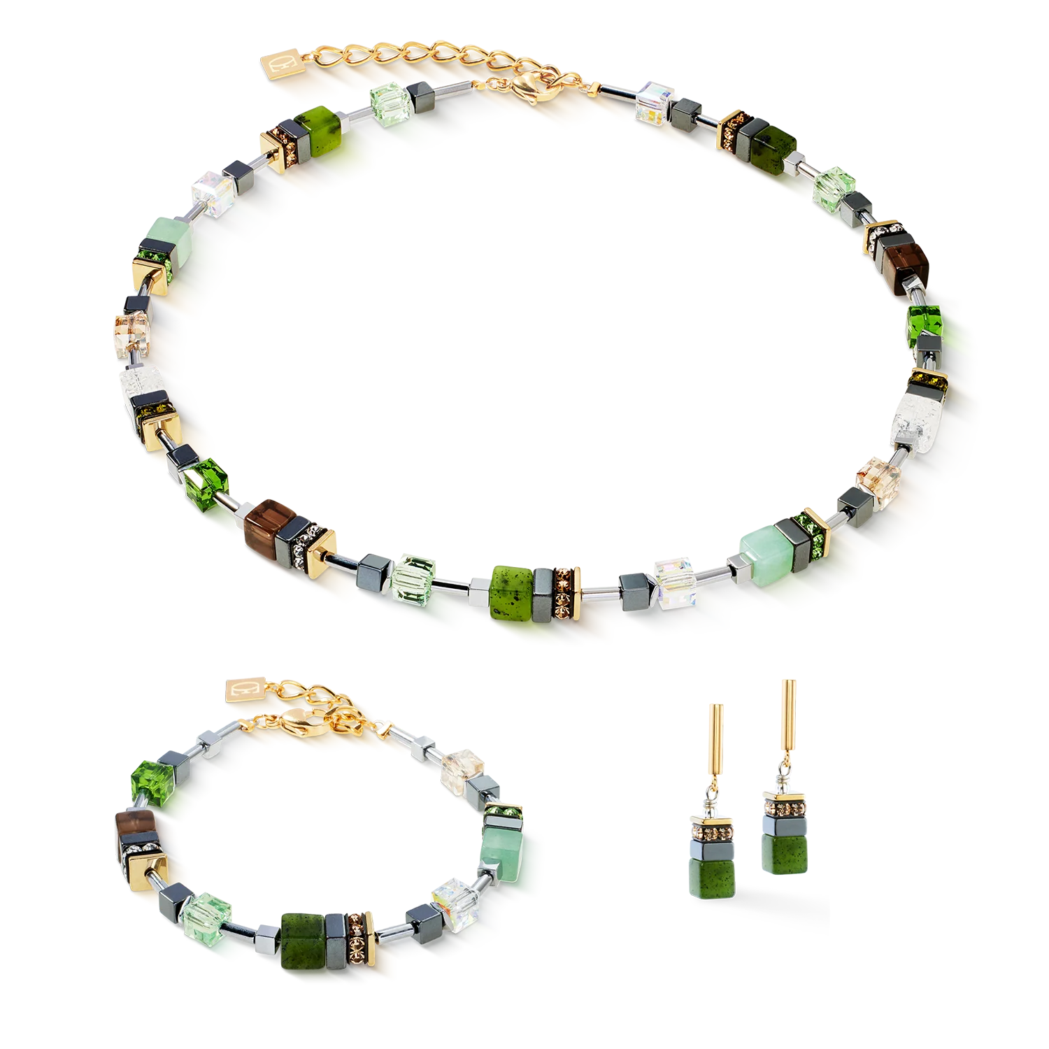 GeoCUBEĀ® Precious Motion necklace Forest Light gold - Image 3