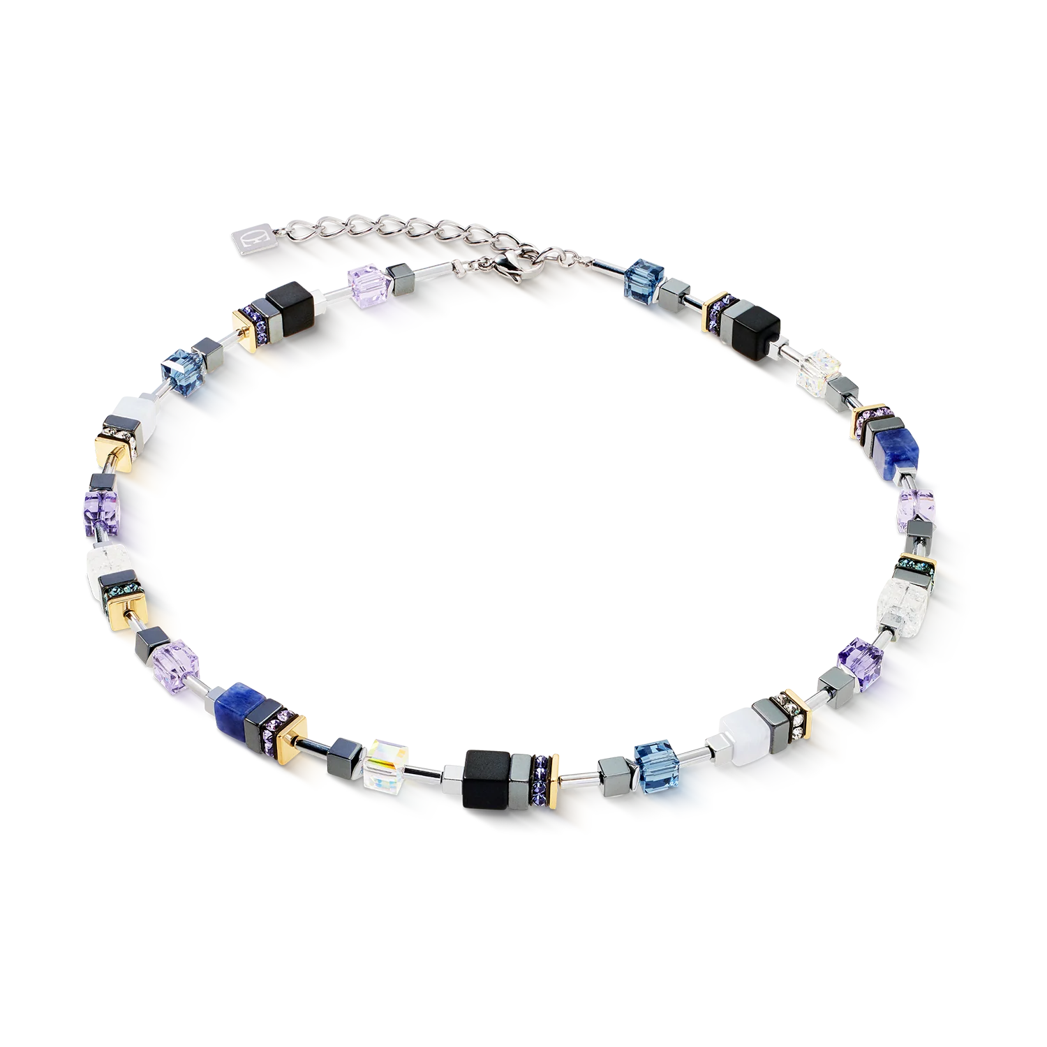 GeoCUBEĀ® Precious Motion necklace Blue Moon Bicolour