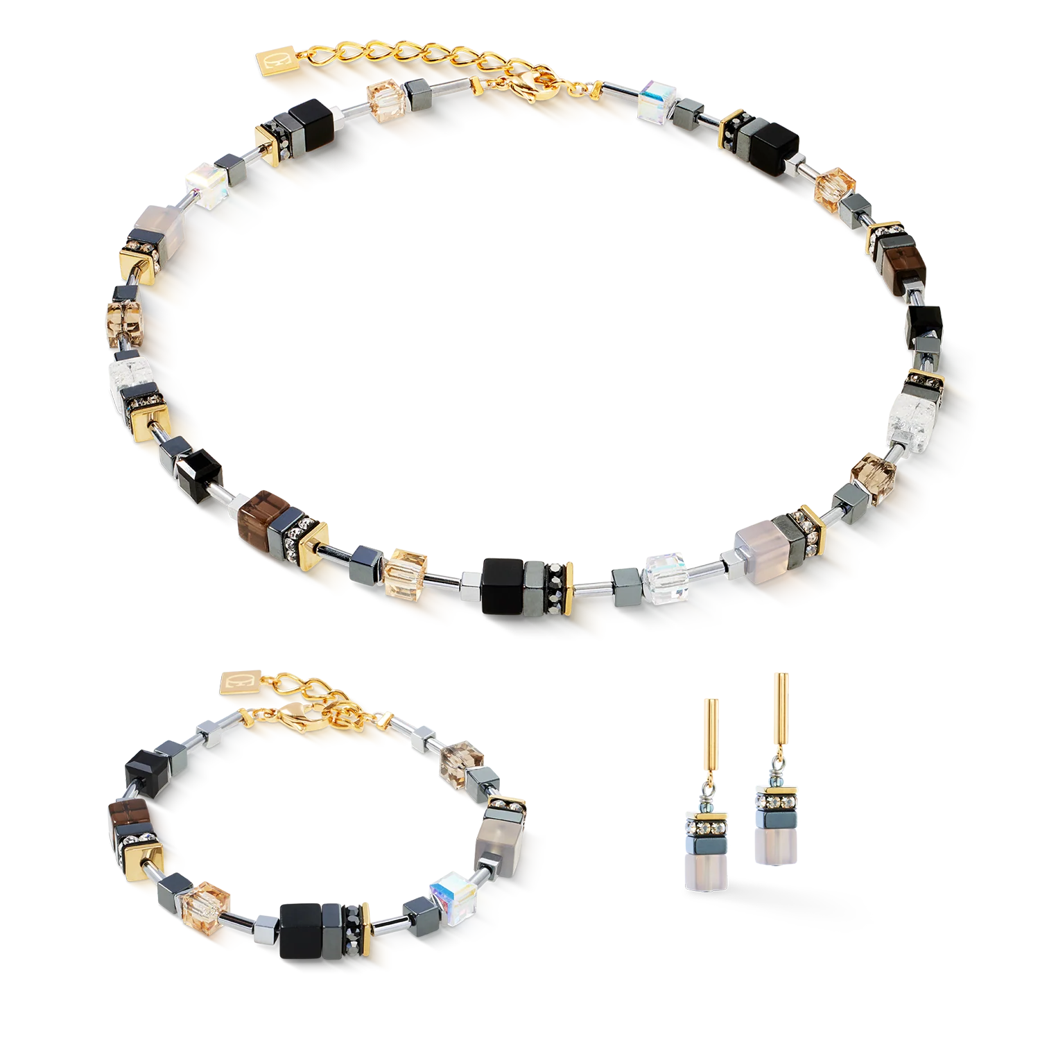 GeoCUBE® Precious Motion earrings Stone Whisper gold - Image 3