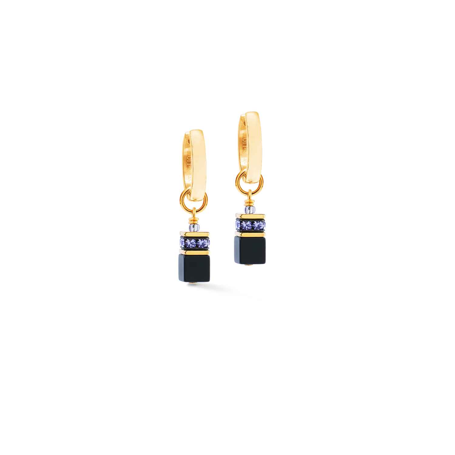 GeoCUBEĀ® Precious Classic Hoop Blue Moon gold
