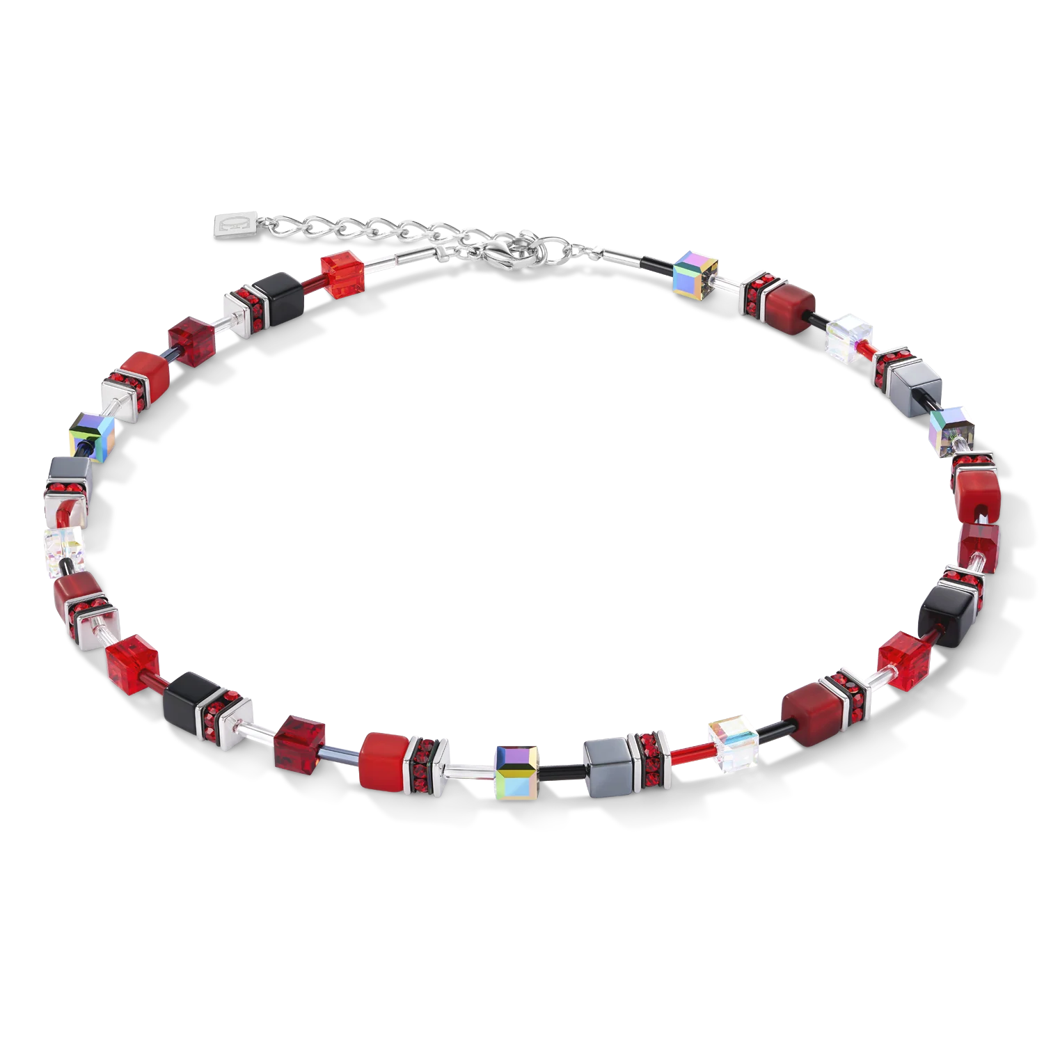 GeoCUBEĀ® Necklace red-haematite
