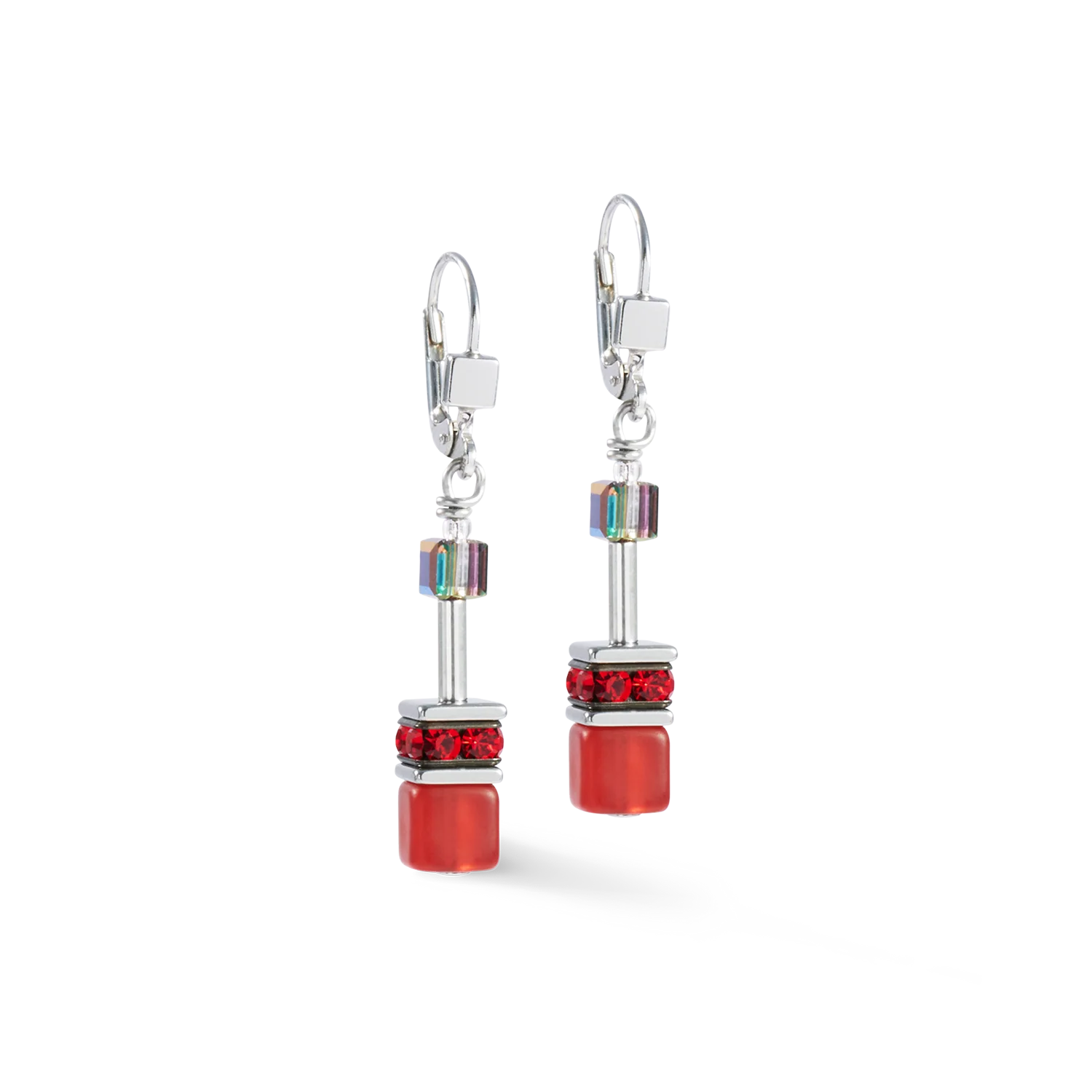 GeoCUBEĀ® Earrings red
