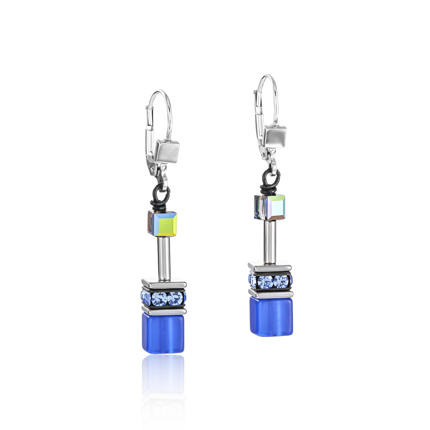 GeoCUBEĀ® Earrings cobalt blue