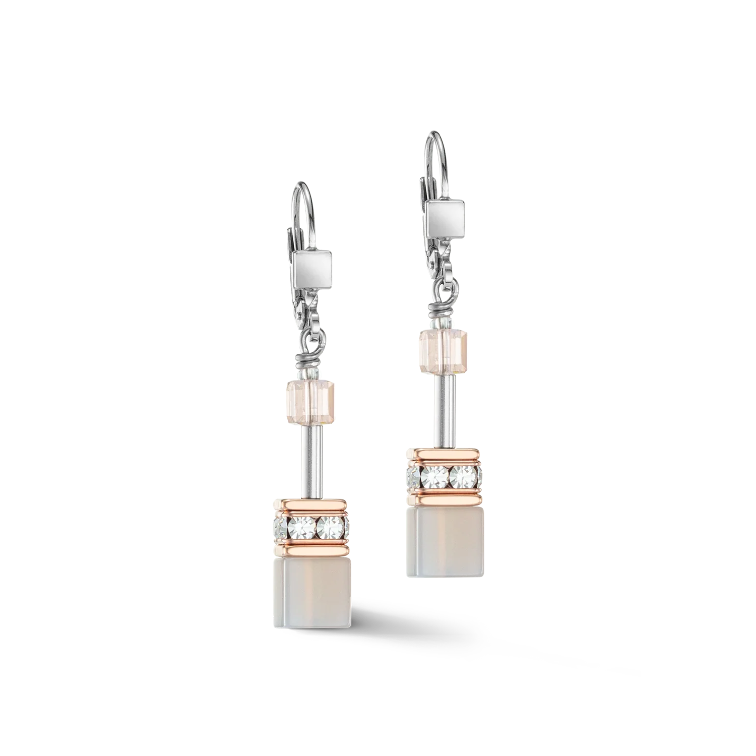 GeoCUBE® Iconic Precious earrings rose gold-peach