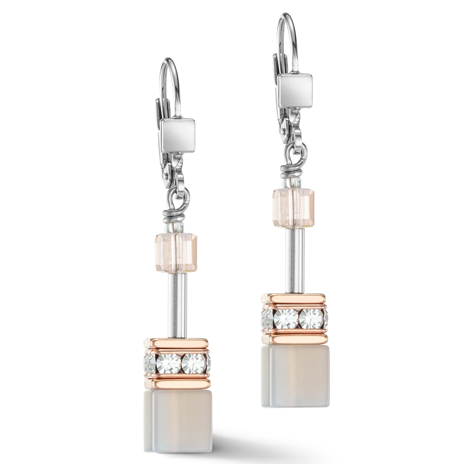 GeoCUBE® Iconic Precious earrings rose gold-peach - Image 2