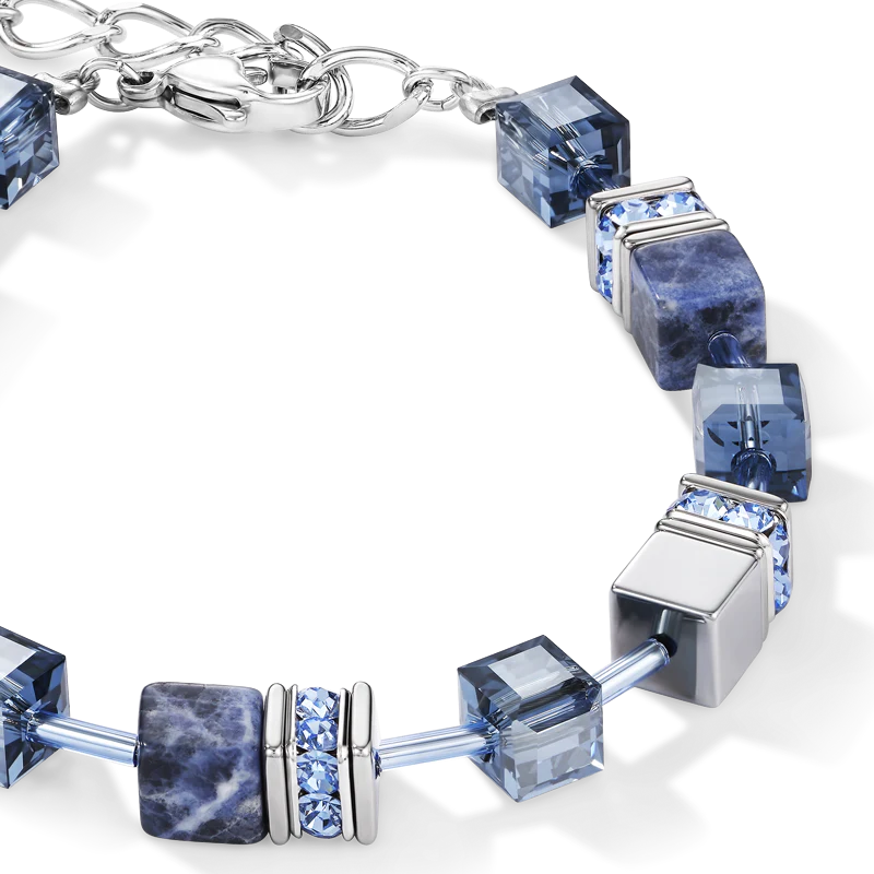 GeoCUBE® Bracelet  sodalite & haematite blue - Image 2