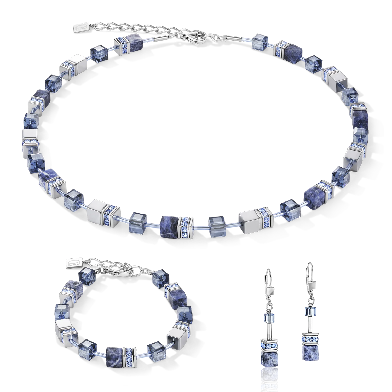 GeoCUBE® Bracelet  sodalite & haematite blue - Image 3