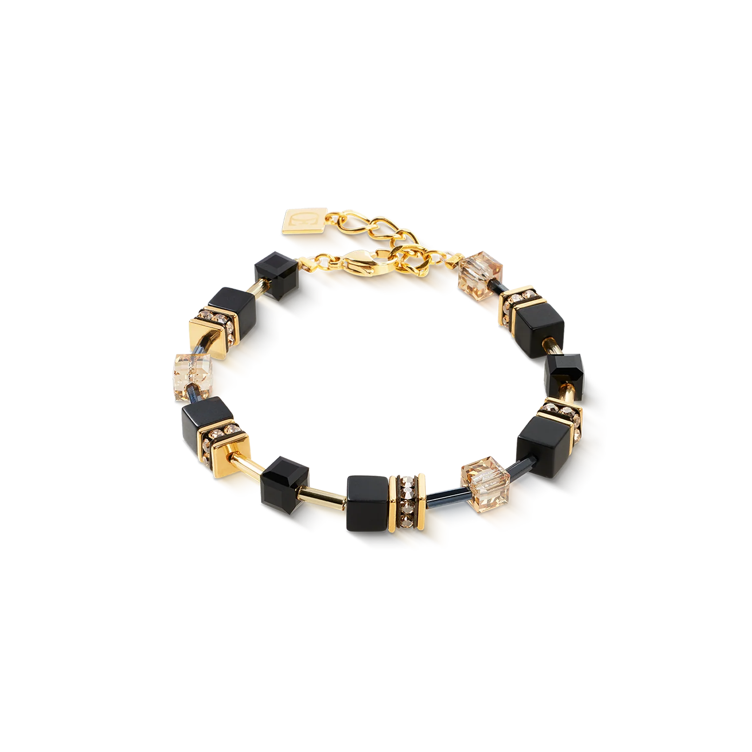 GeoCUBEĀ® bracelet onyx black-gold