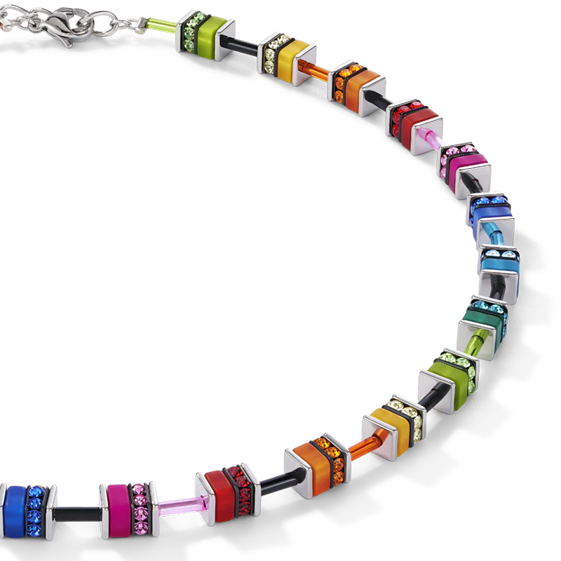 GeoCUBE® Necklace classic polaris & rhinestone multicolour - Image 2