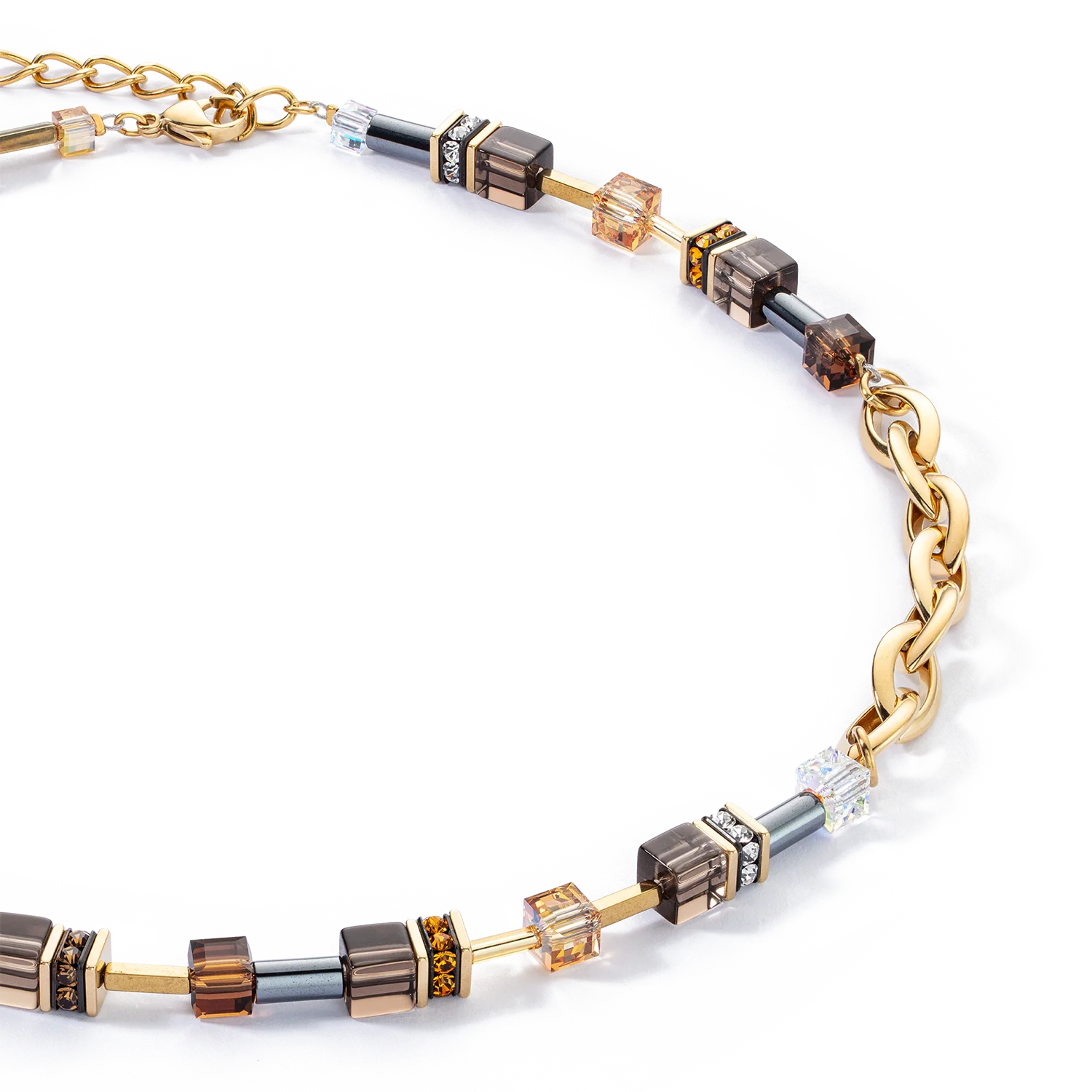 GeoCUBE® Chunky Chain necklace gold-brown - Image 2