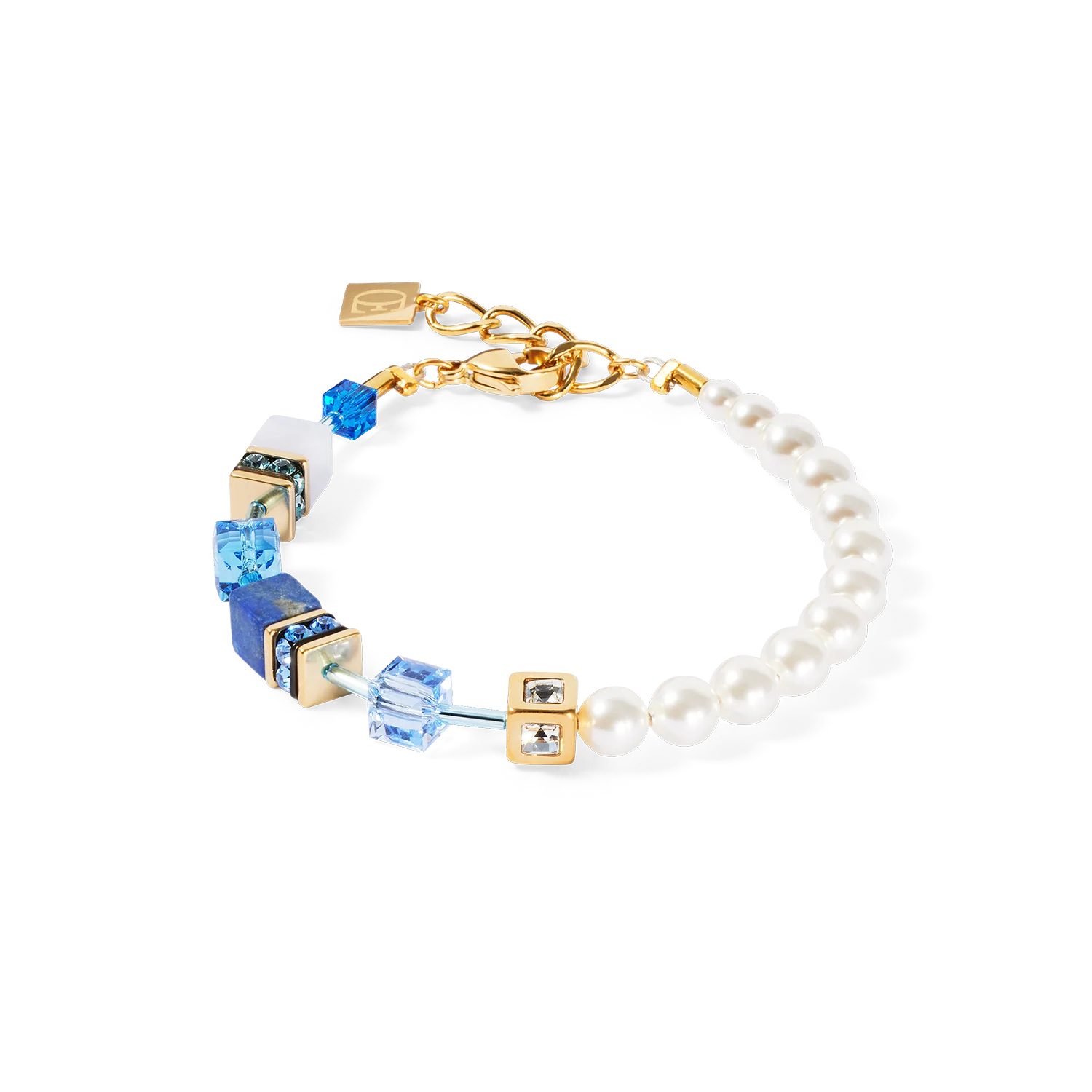 GeoCUBE® Precious Fusion Pearls bracelet blue