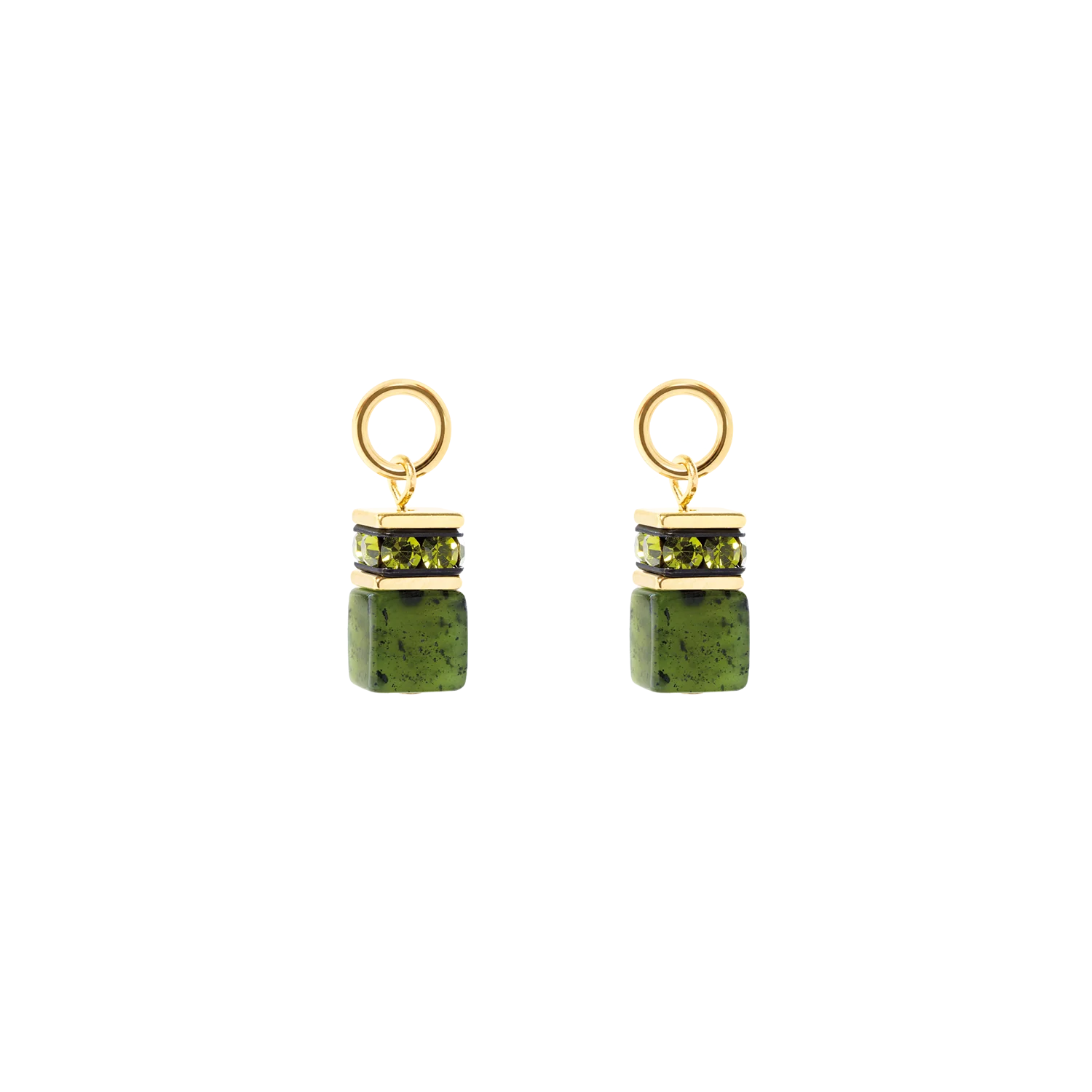 EAR ME UP Charm GeoCUBEĀ® gold-green