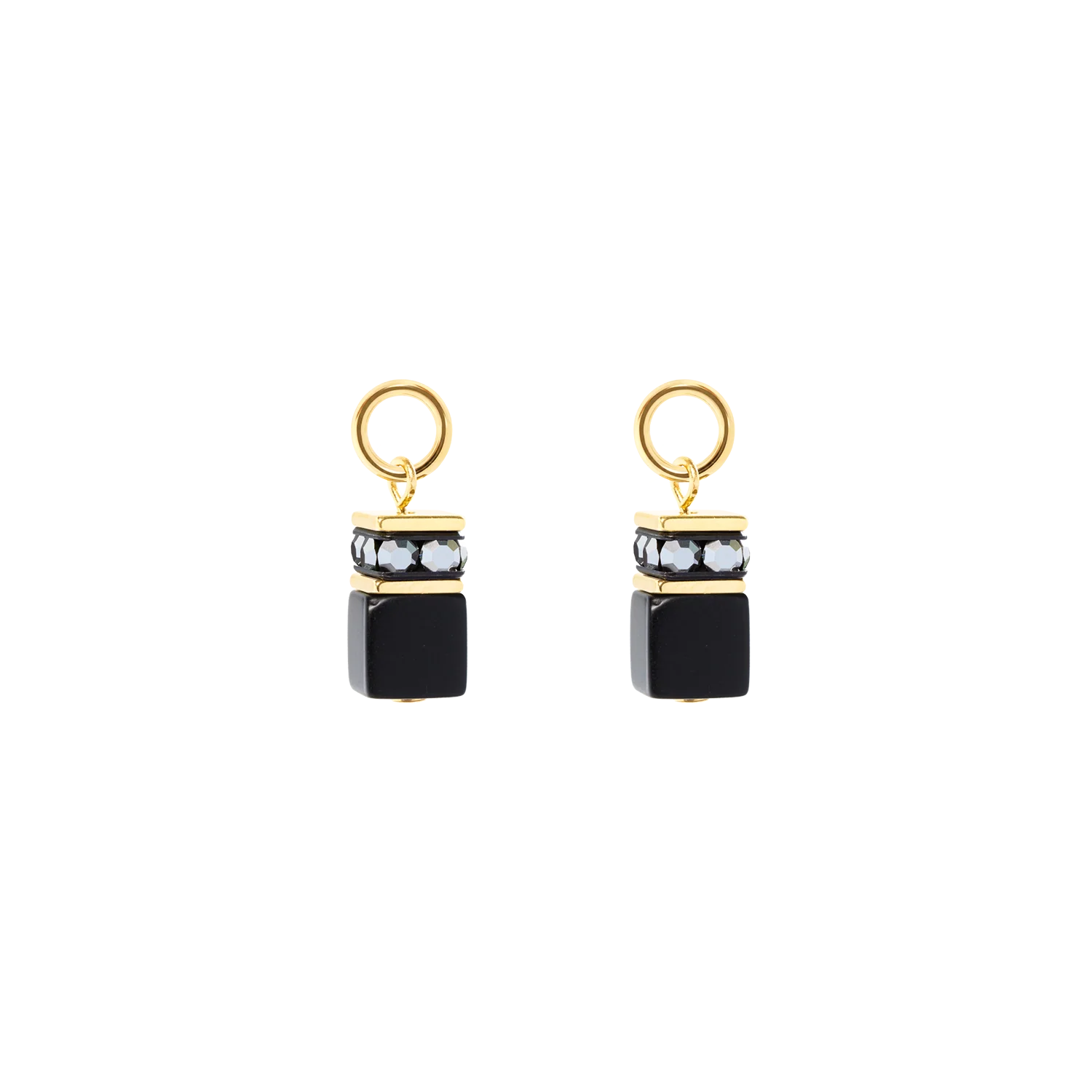 EAR ME UP Charm GeoCUBEĀ® gold-black