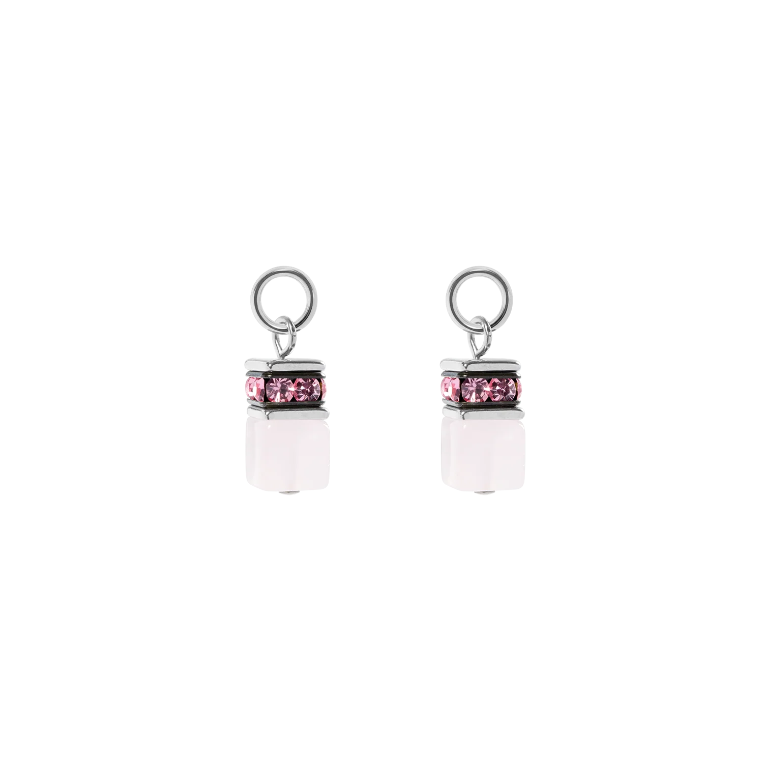 EAR ME UP Charm GeoCUBEĀ® silver-pink