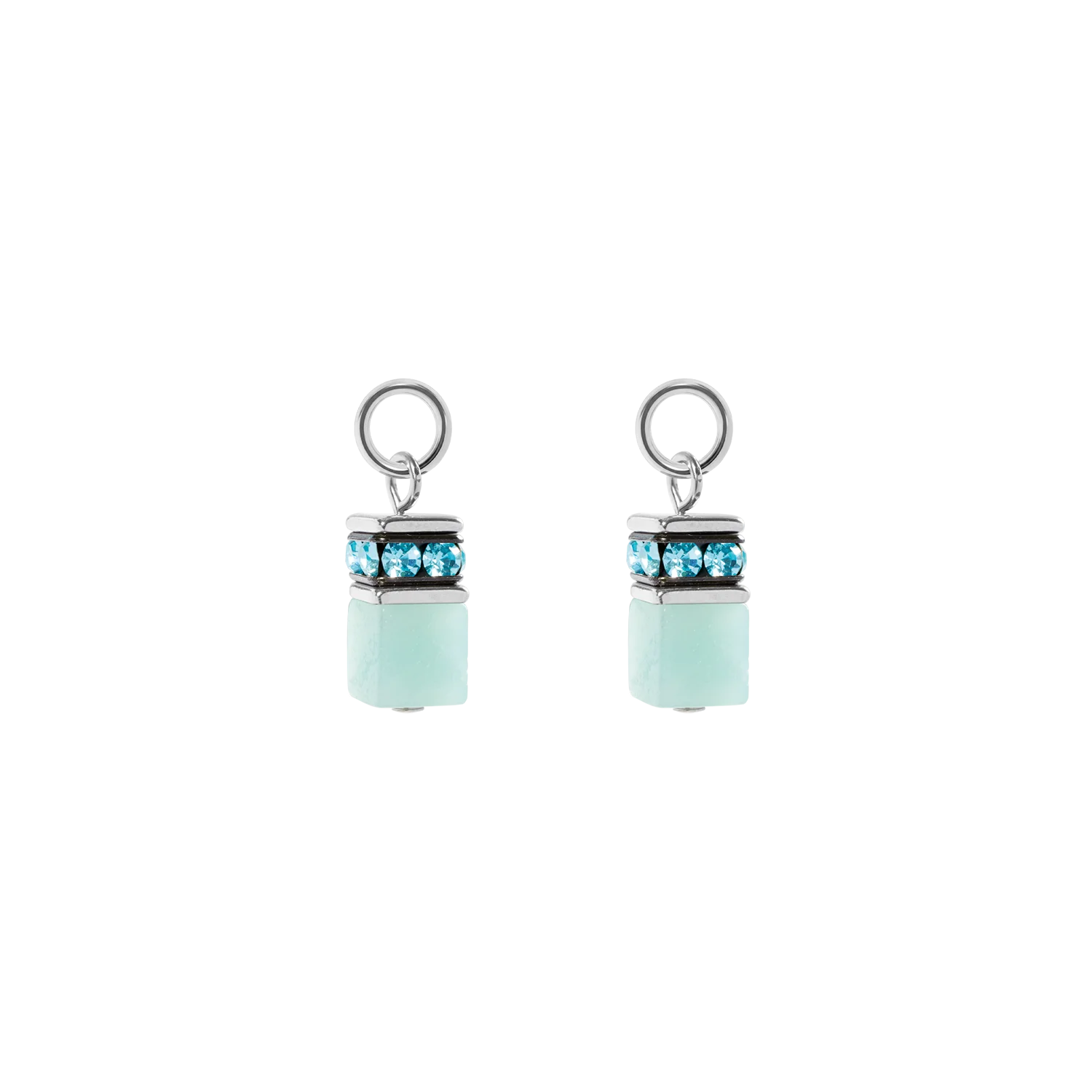 EAR ME UP Charm GeoCUBEĀ® silver-aqua
