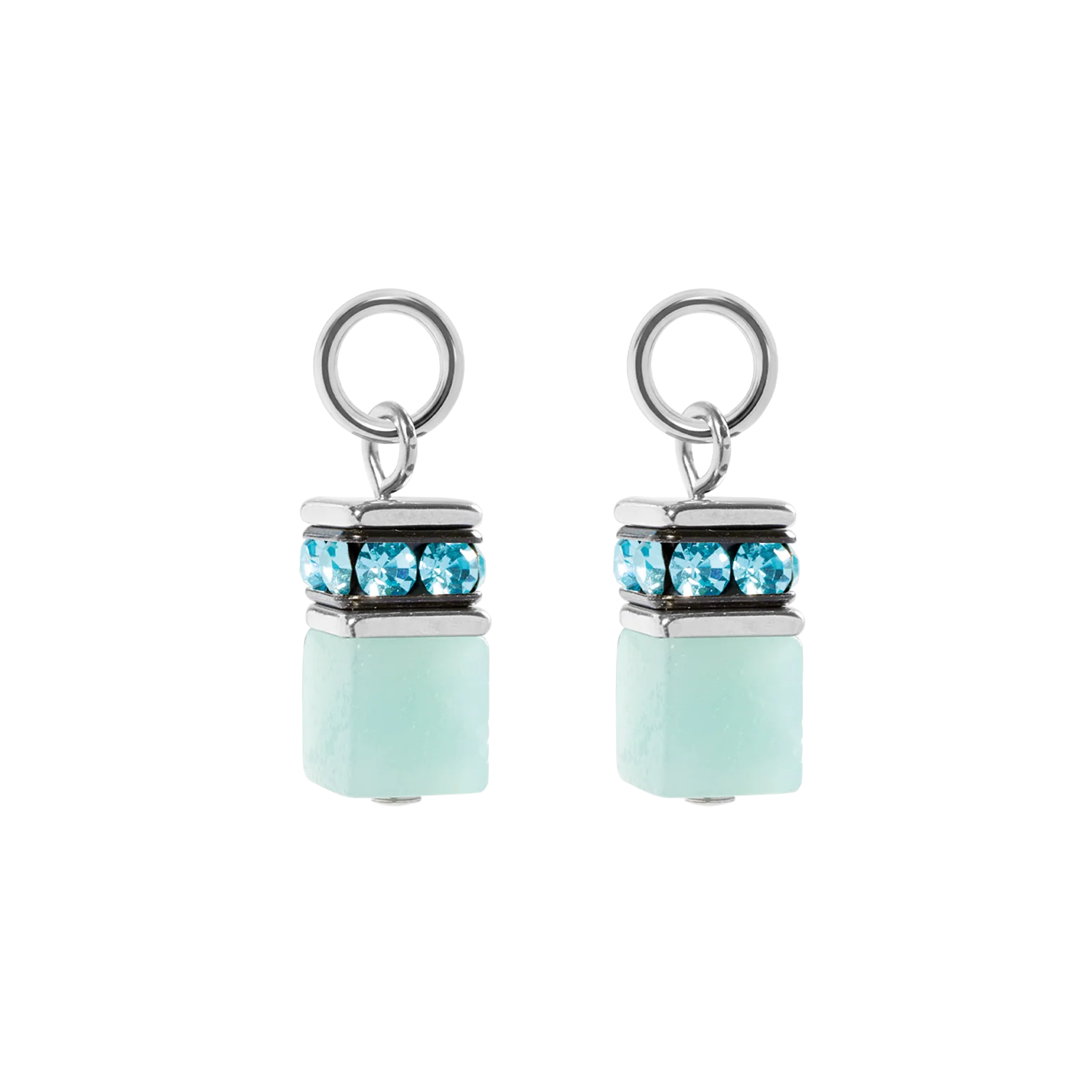EAR ME UP Charm GeoCUBEĀ® silver-aqua - Image 2