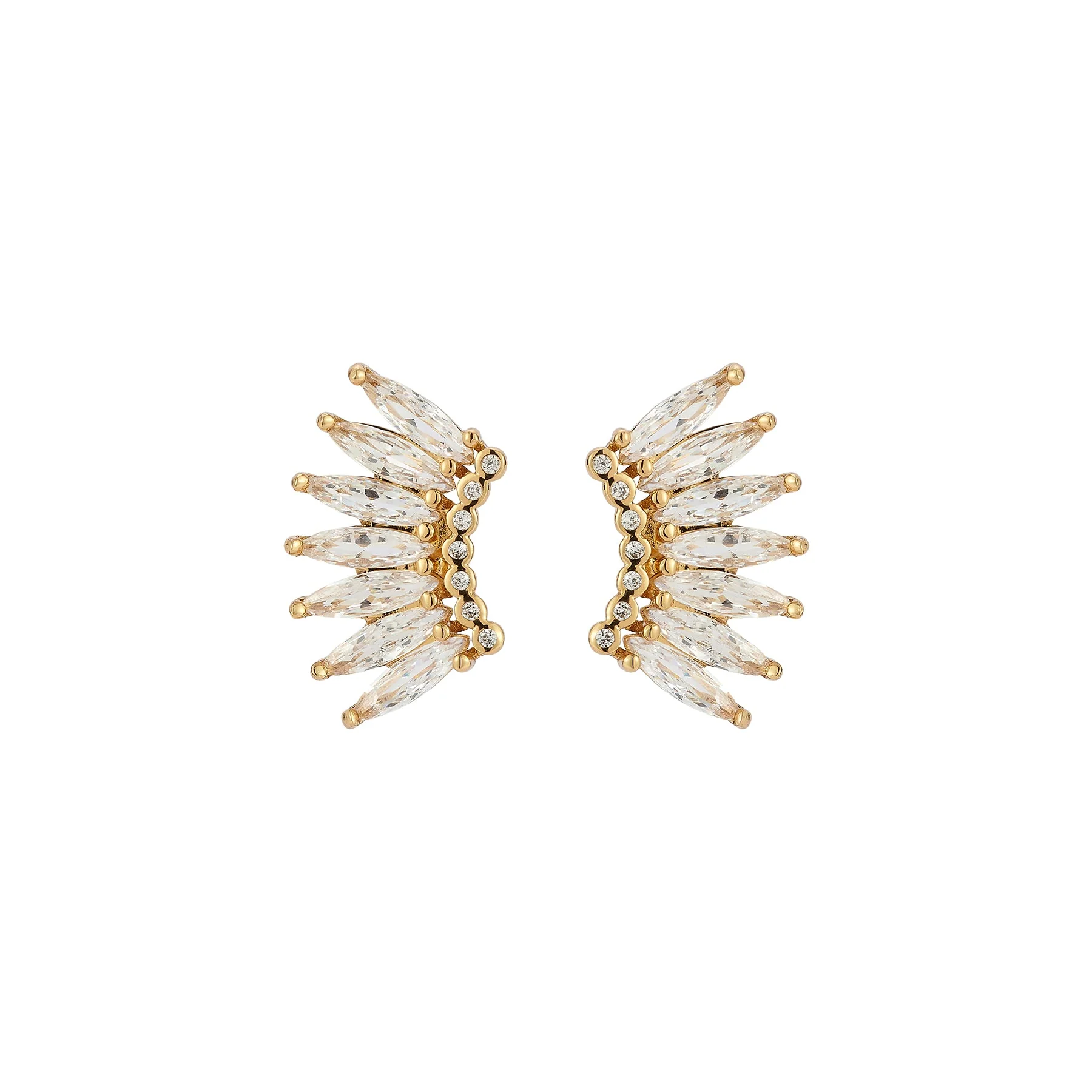 Petite Crystal Madeline Earrings Gold