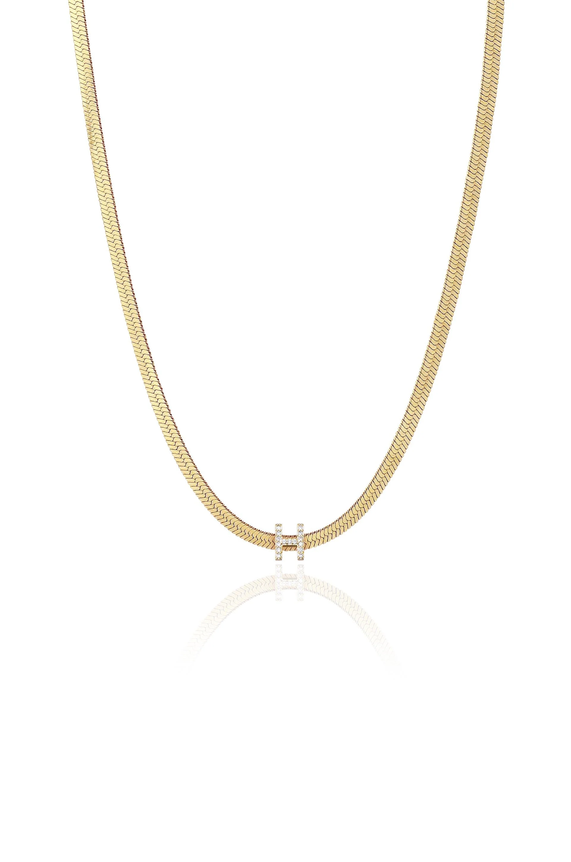 Initial Herringbone Necklace - Image 13