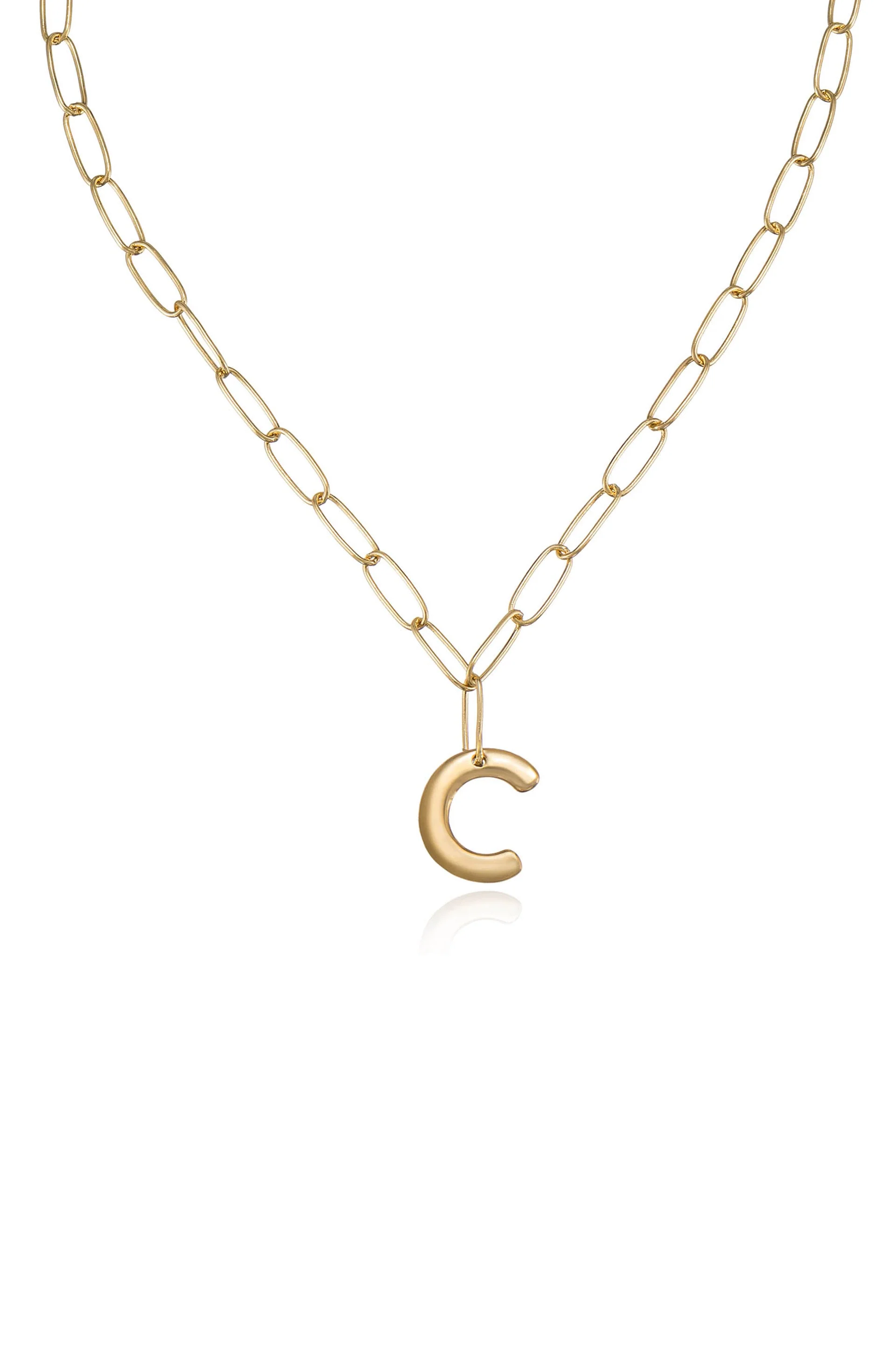 Paperclip Link Initial Necklace - Image 10