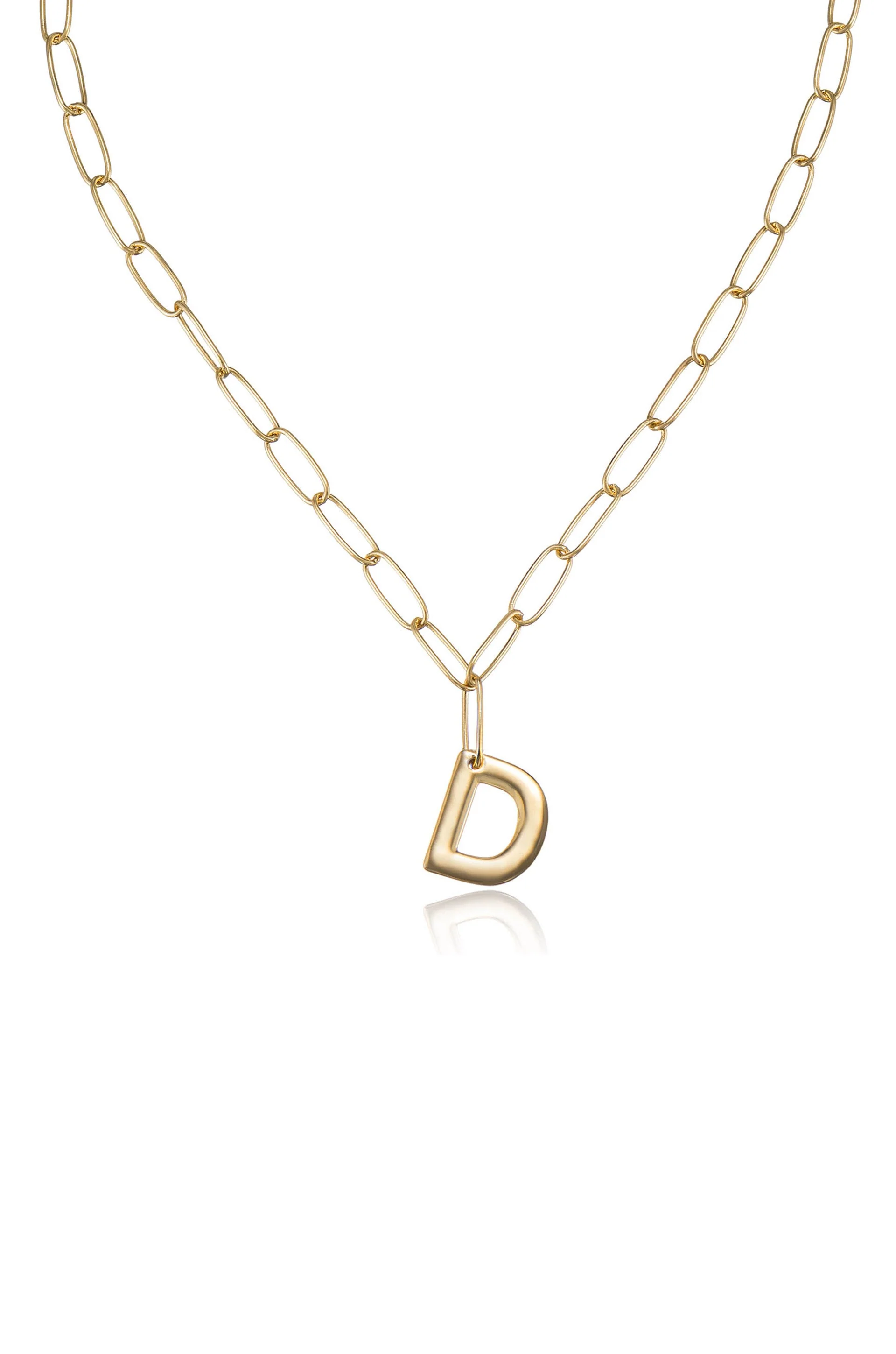 Paperclip Link Initial Necklace - Image 11