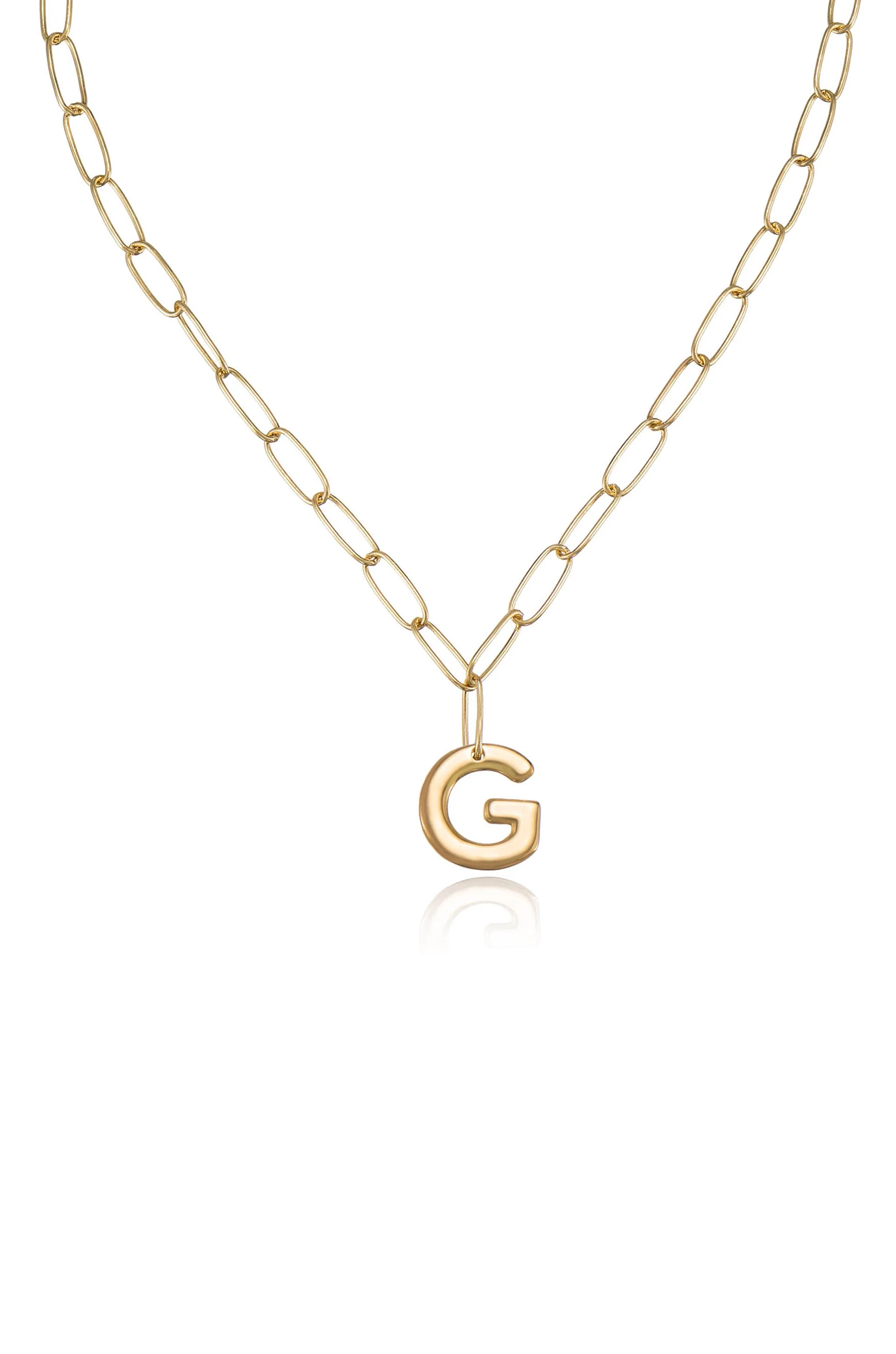 Paperclip Link Initial Necklace - Image 14