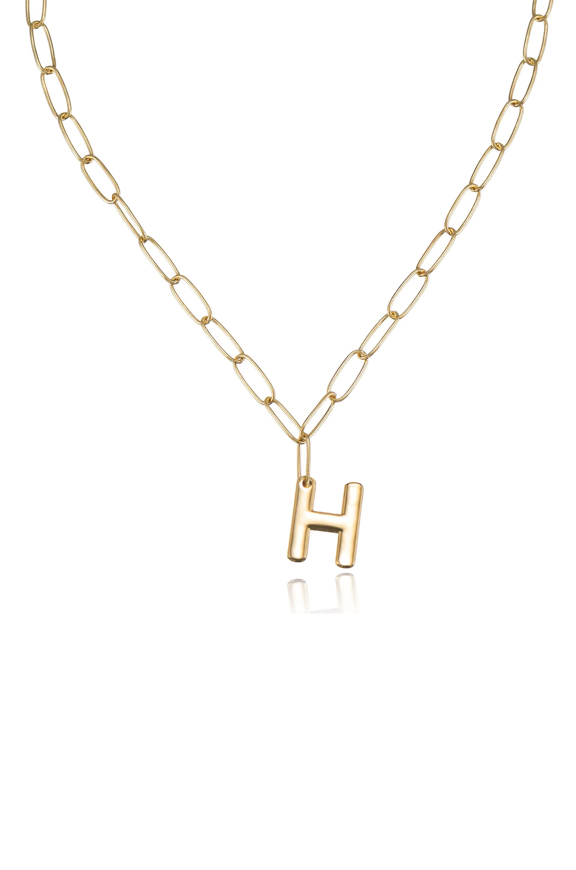 Paperclip Link Initial Necklace - Image 15