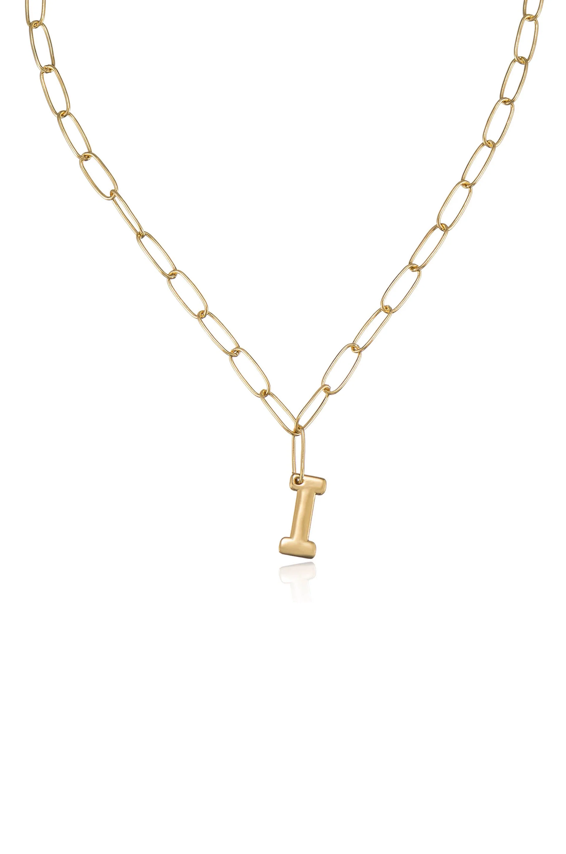 Paperclip Link Initial Necklace - Image 16