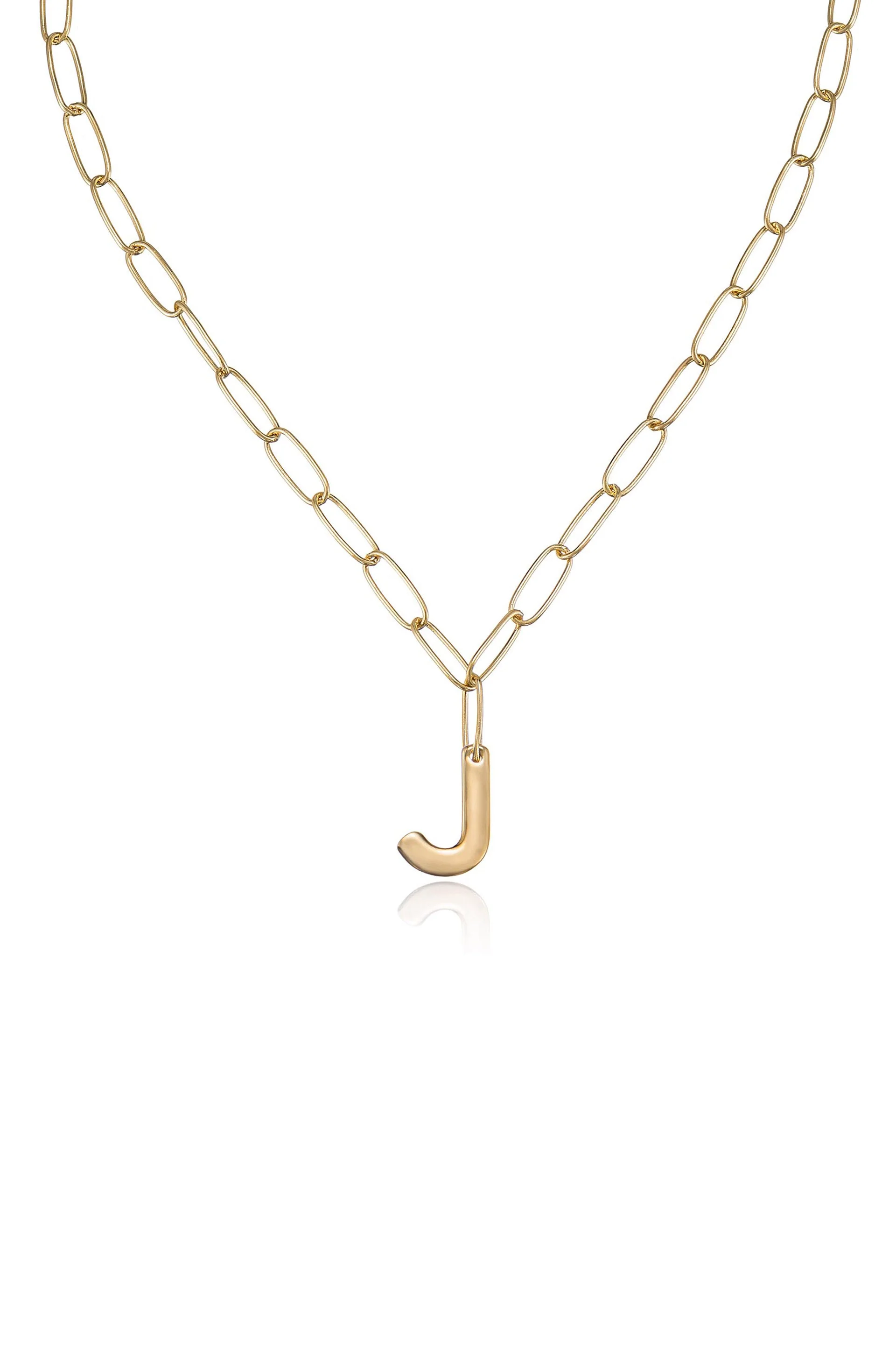 Paperclip Link Initial Necklace - Image 17