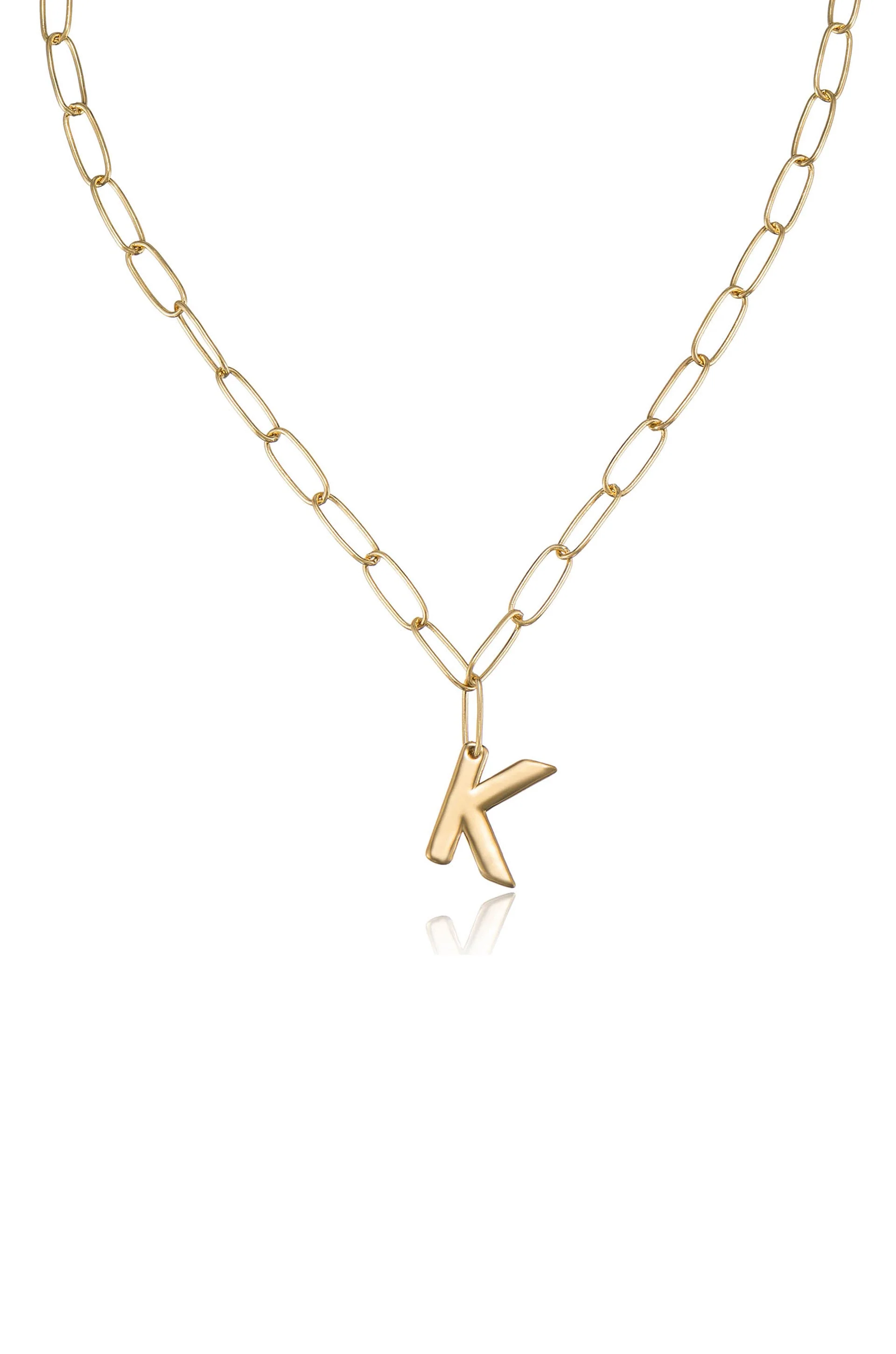 Paperclip Link Initial Necklace - Image 18