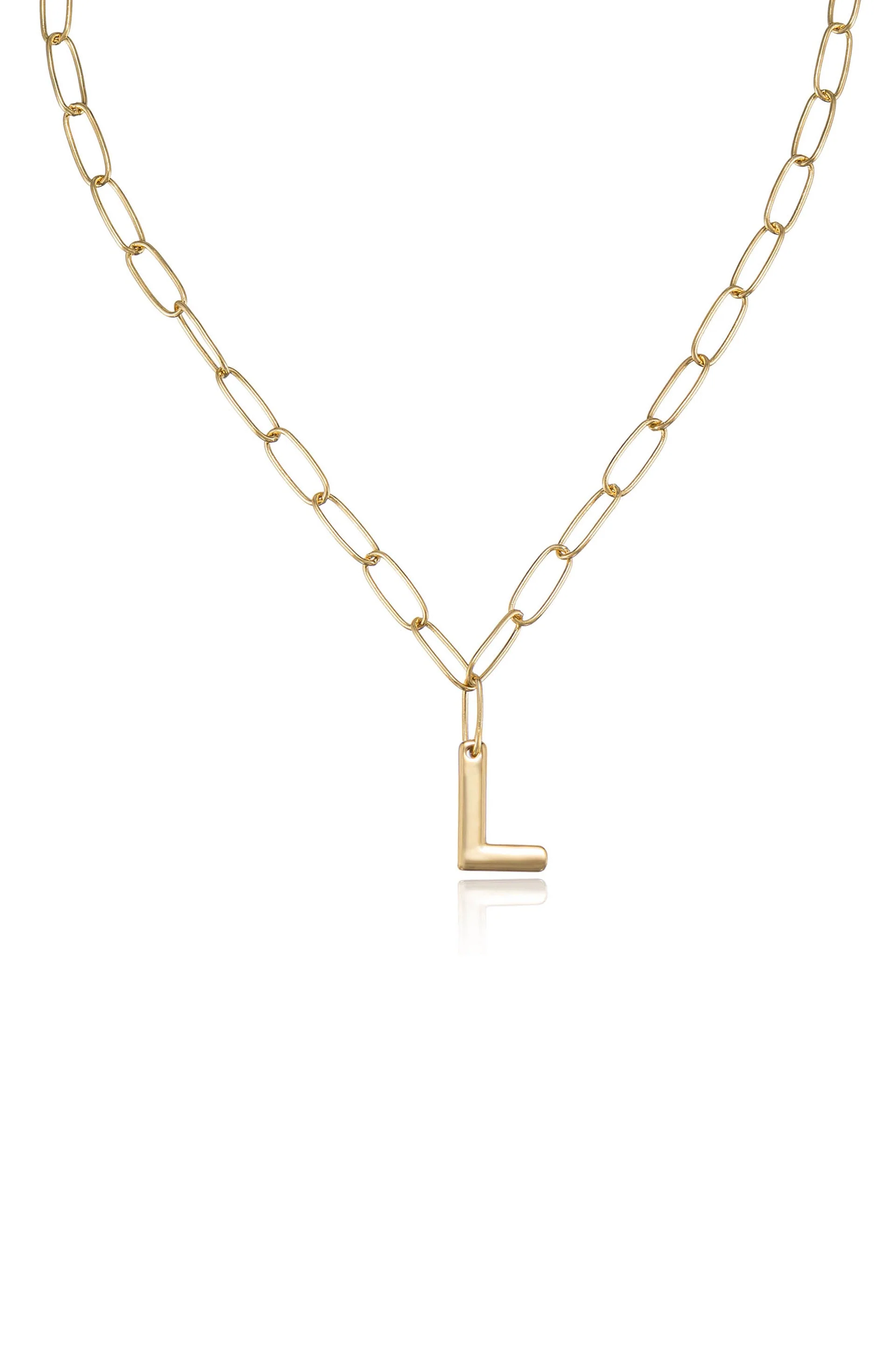 Paperclip Link Initial Necklace - Image 19