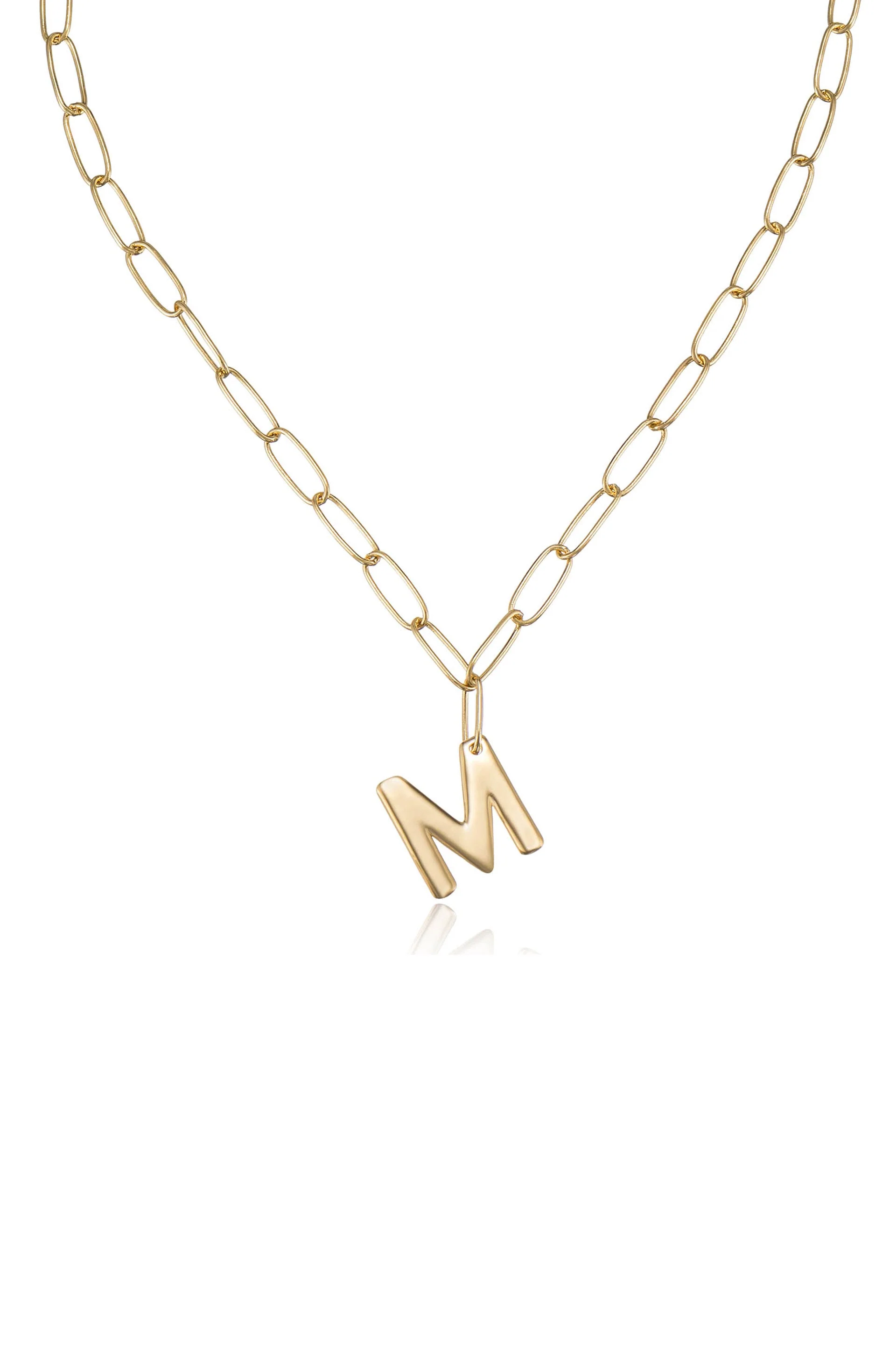 Paperclip Link Initial Necklace - Image 20
