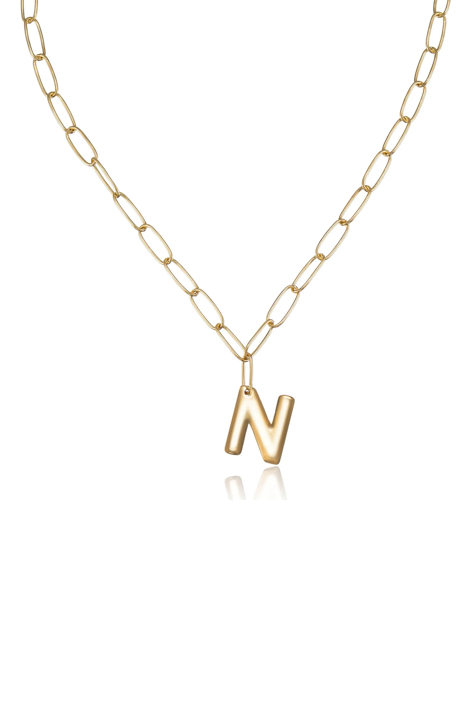 Paperclip Link Initial Necklace - Image 21