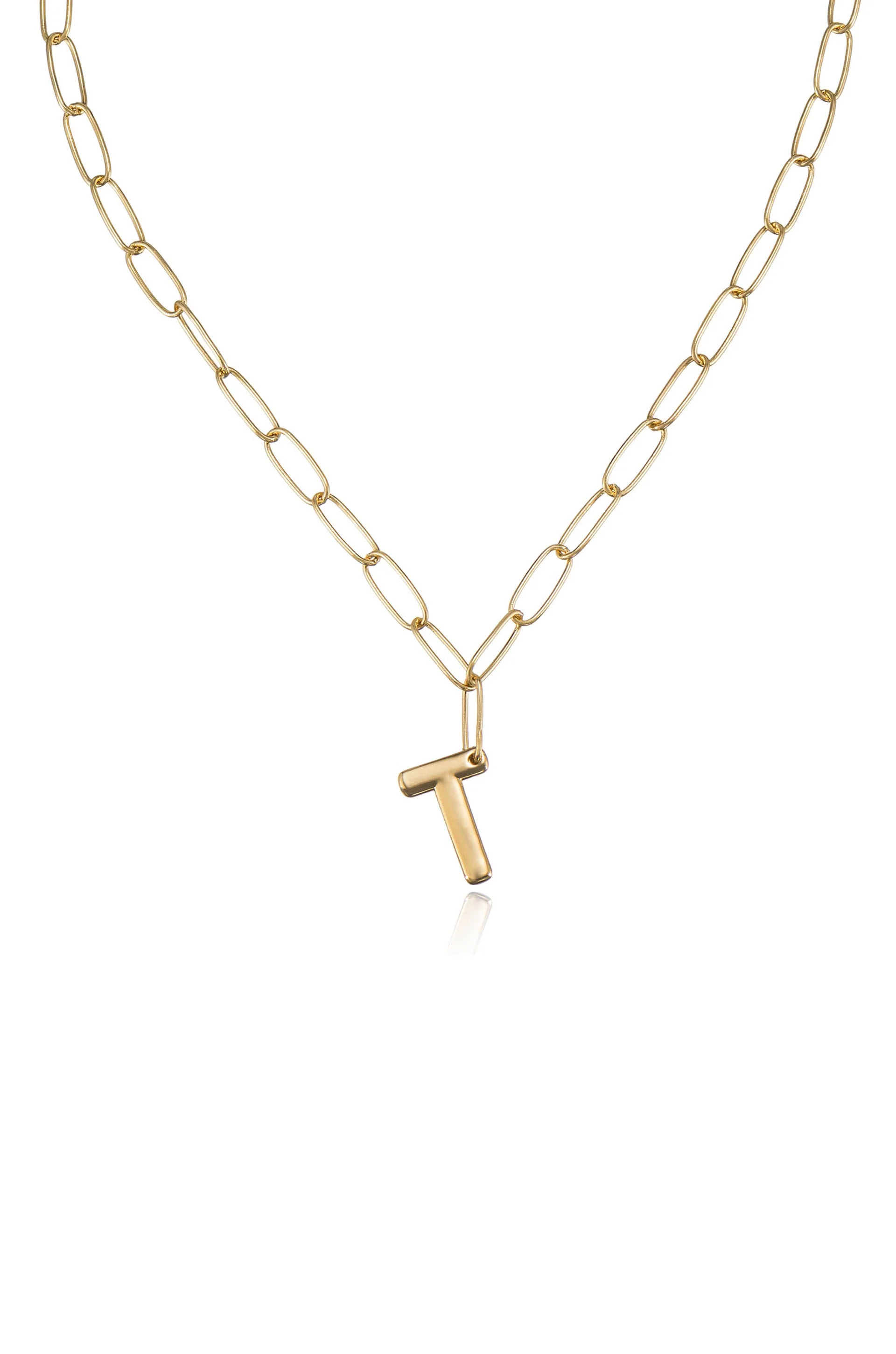 Paperclip Link Initial Necklace - Image 26