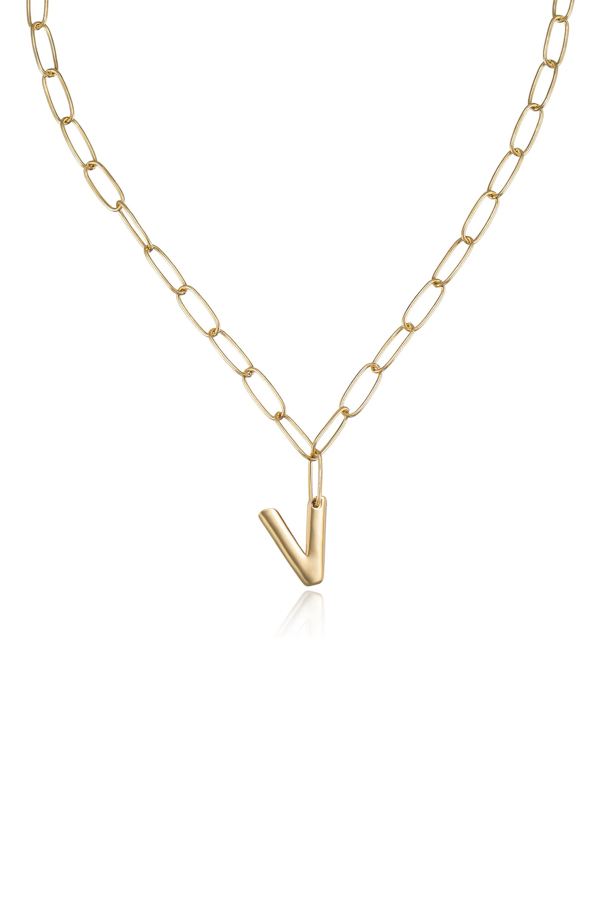Paperclip Link Initial Necklace - Image 27