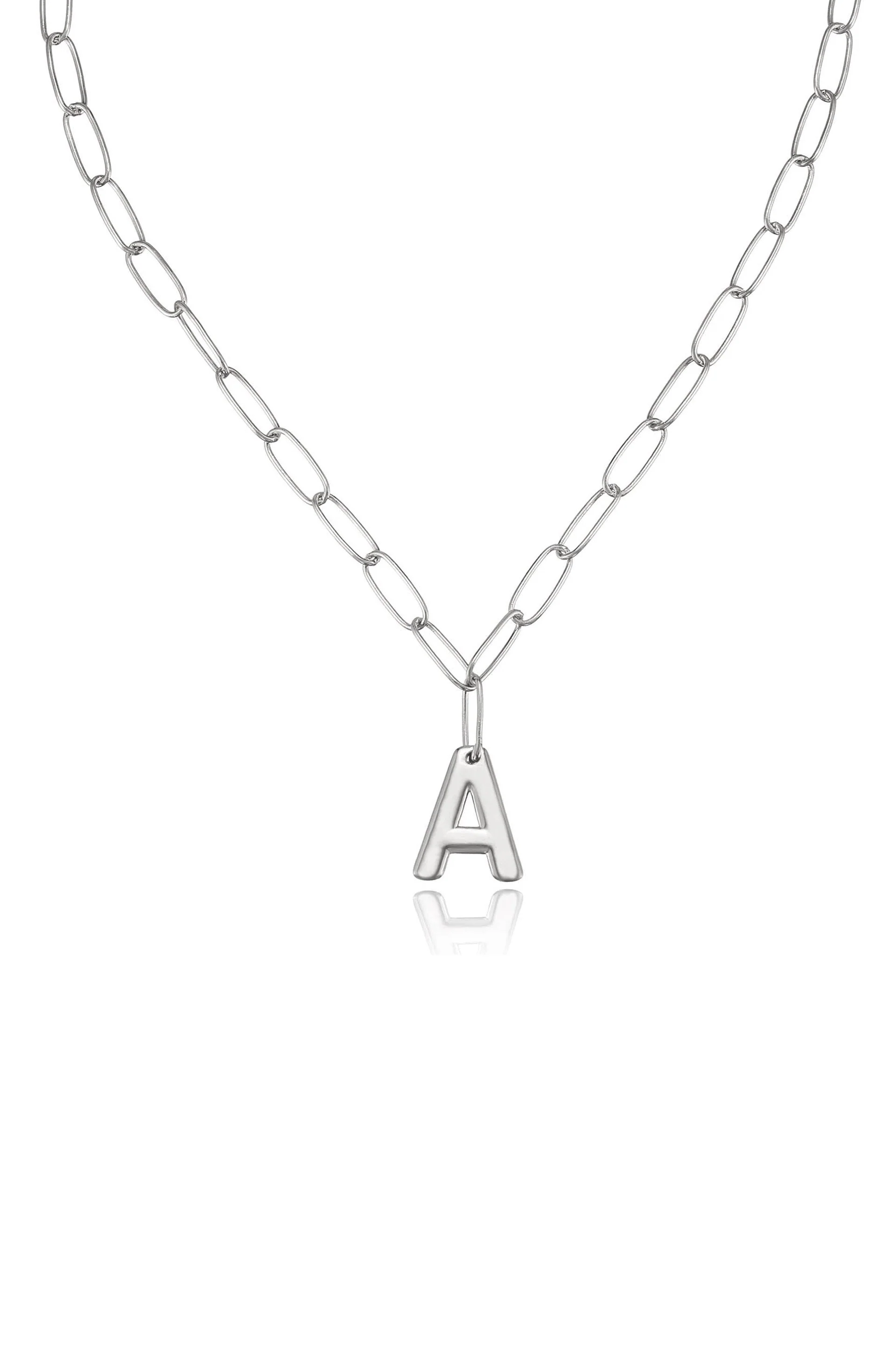 Paperclip Link Initial Necklace - Image 28