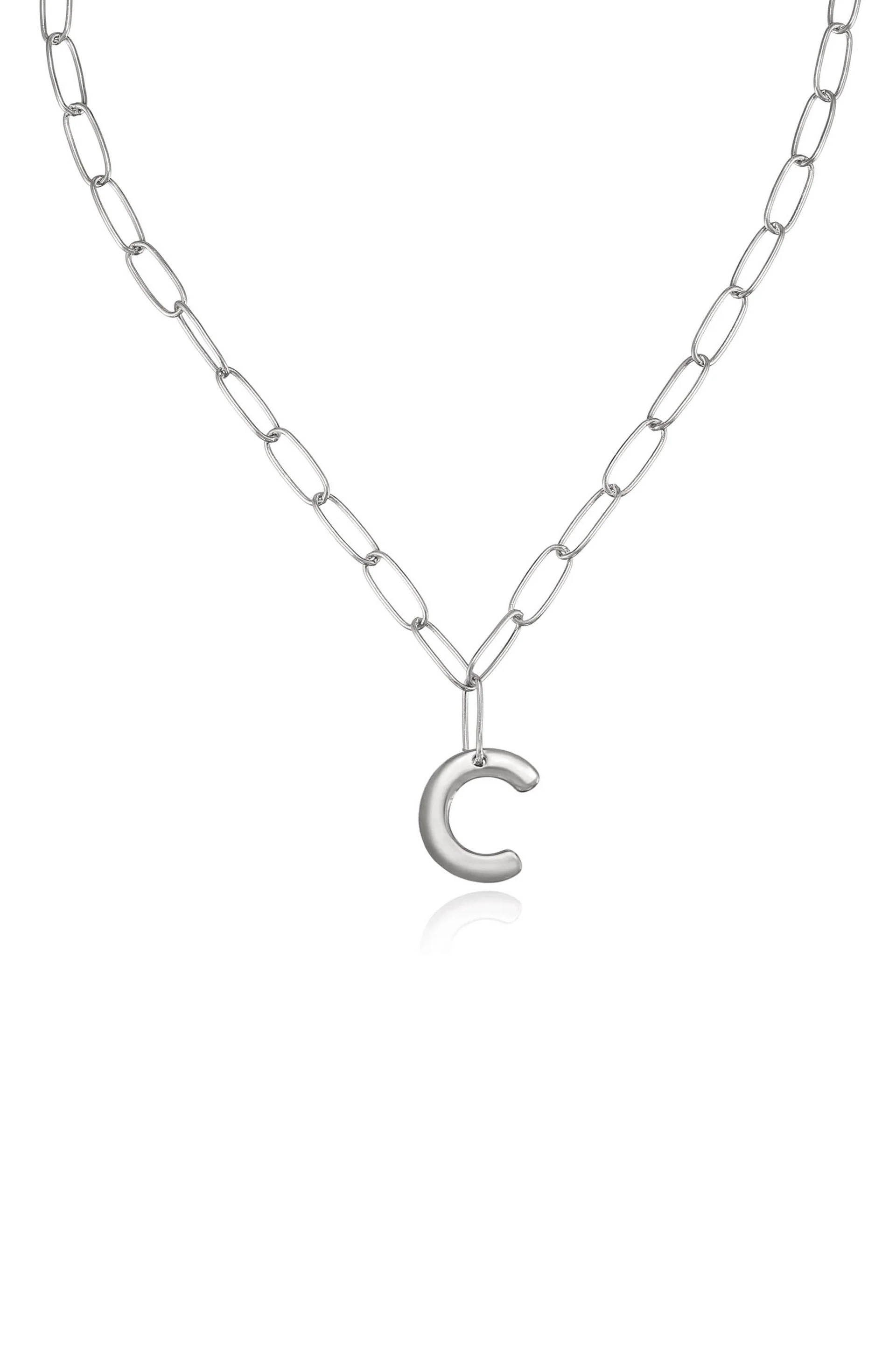 Paperclip Link Initial Necklace - Image 29