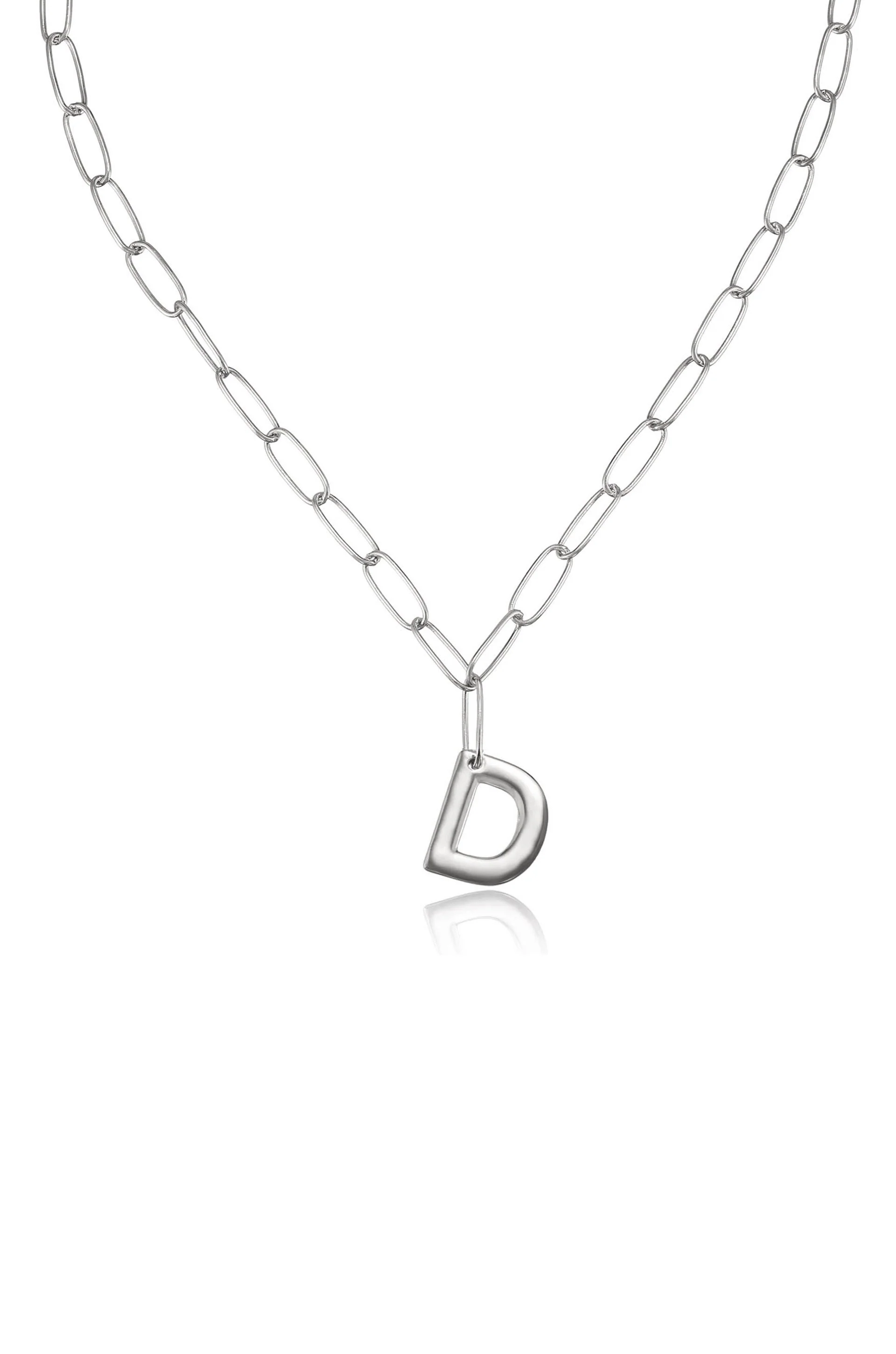 Paperclip Link Initial Necklace - Image 30