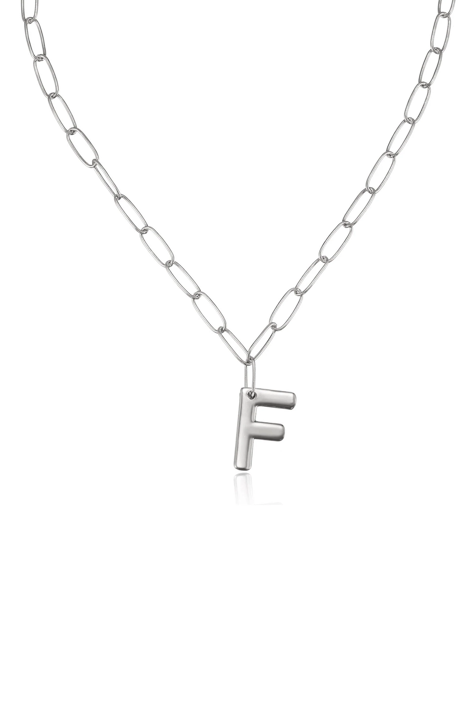 Paperclip Link Initial Necklace - Image 32