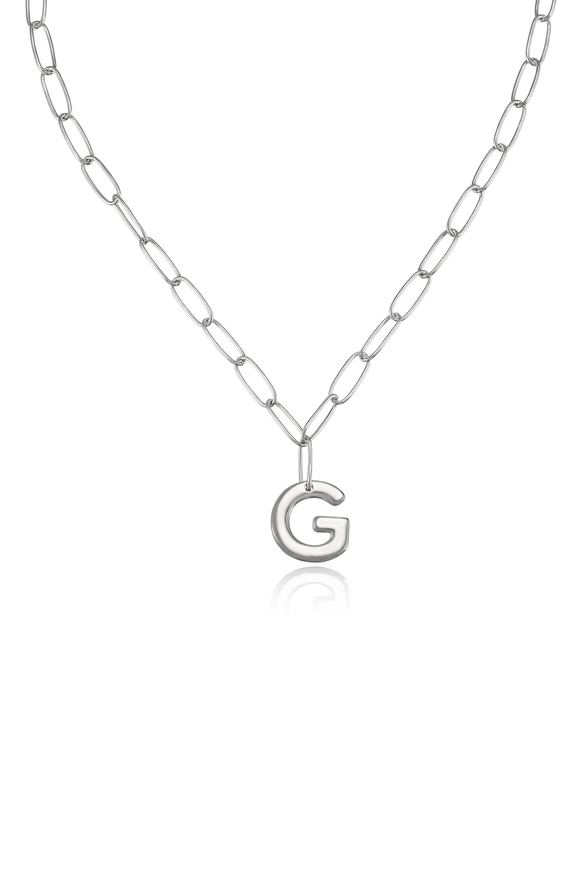 Paperclip Link Initial Necklace - Image 33