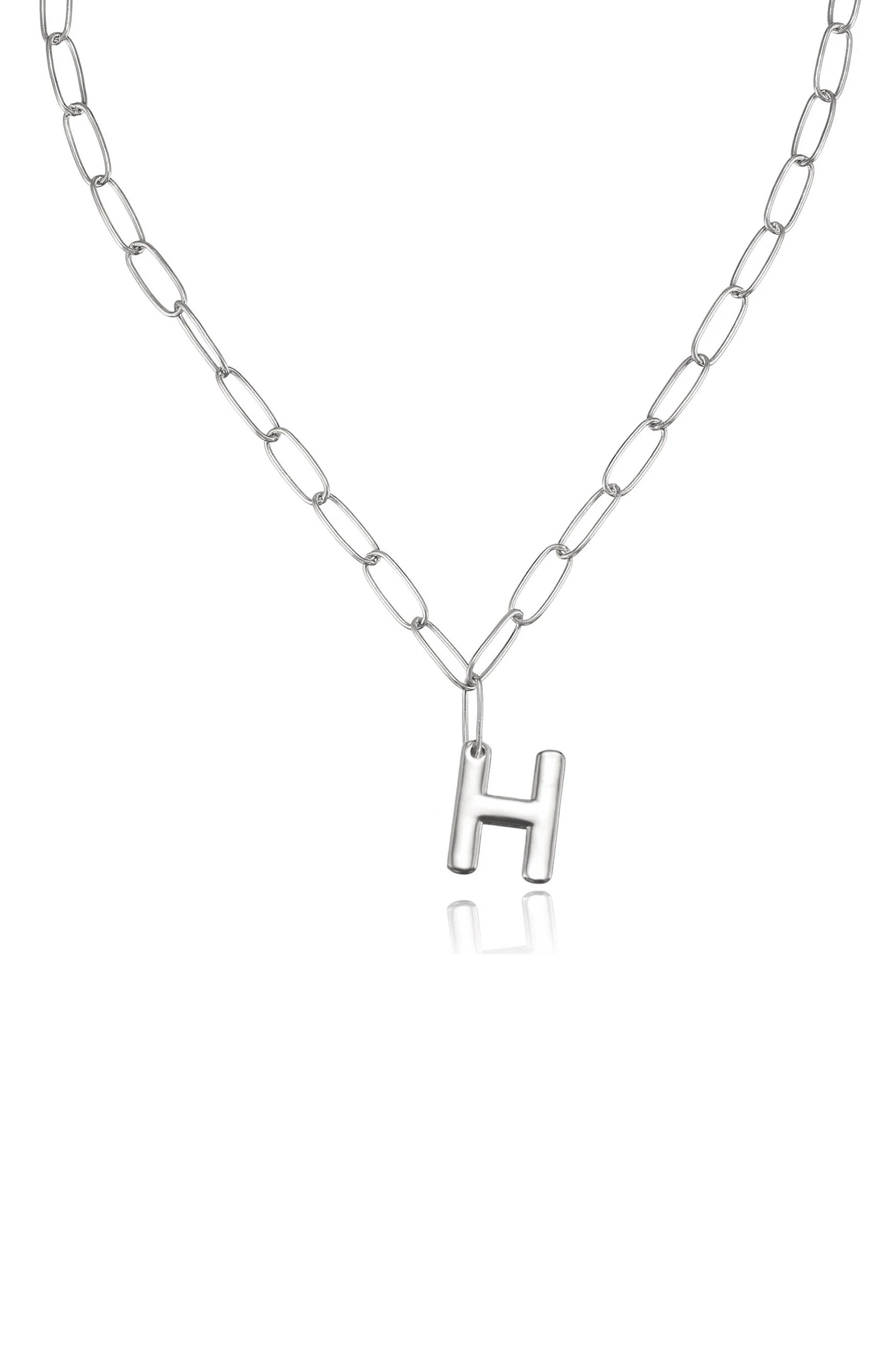 Paperclip Link Initial Necklace - Image 34