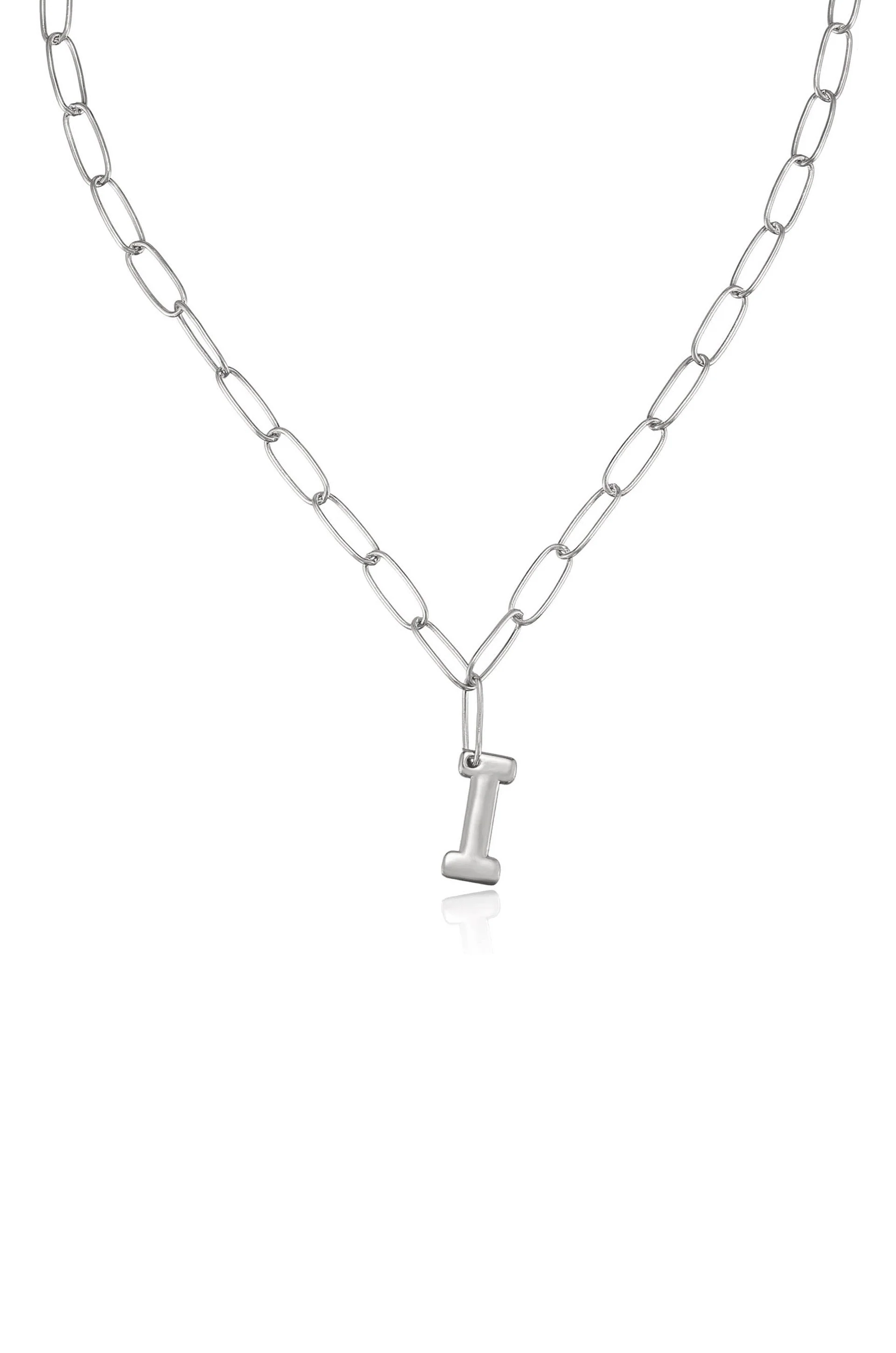 Paperclip Link Initial Necklace - Image 35