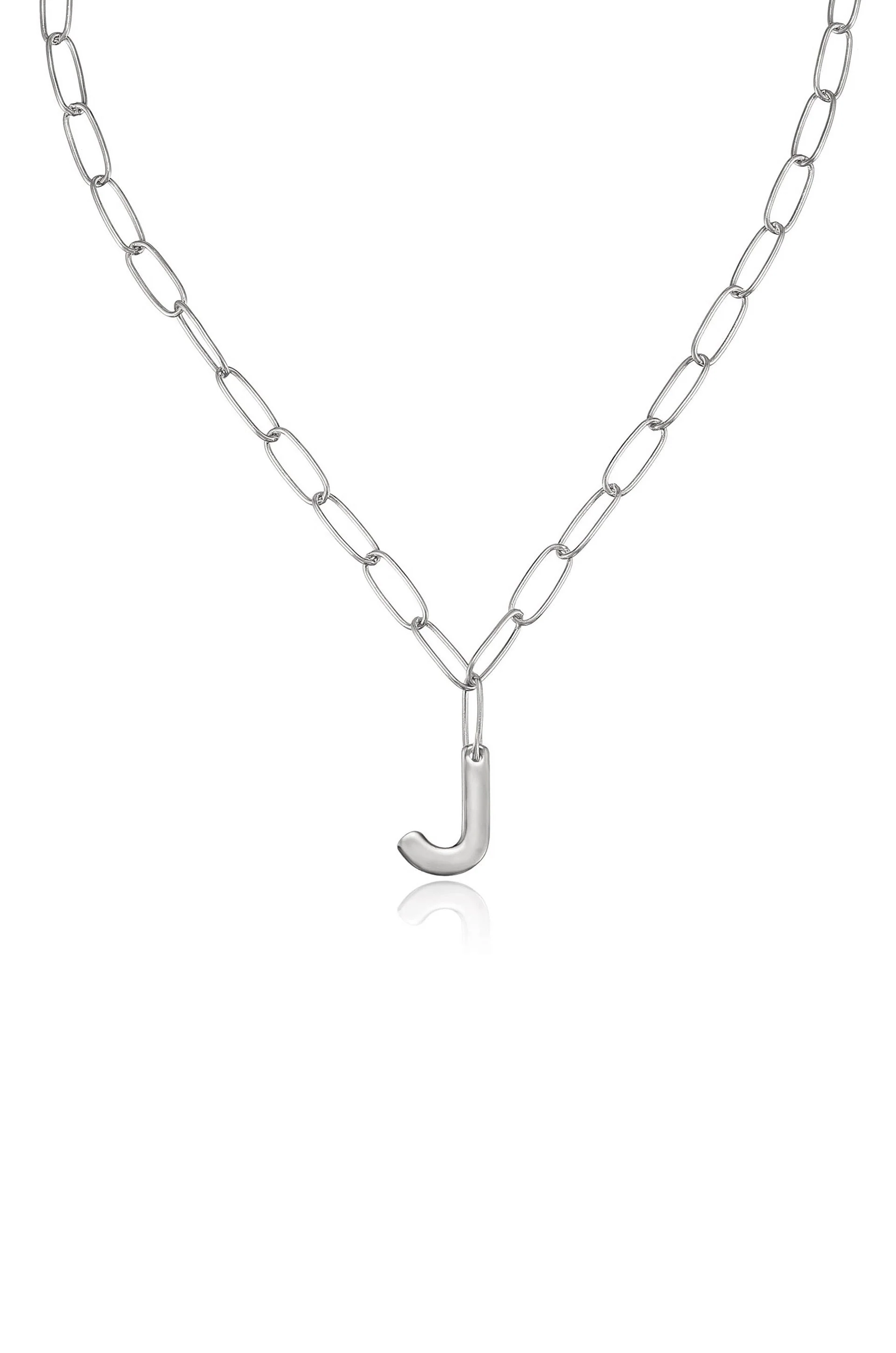 Paperclip Link Initial Necklace - Image 36