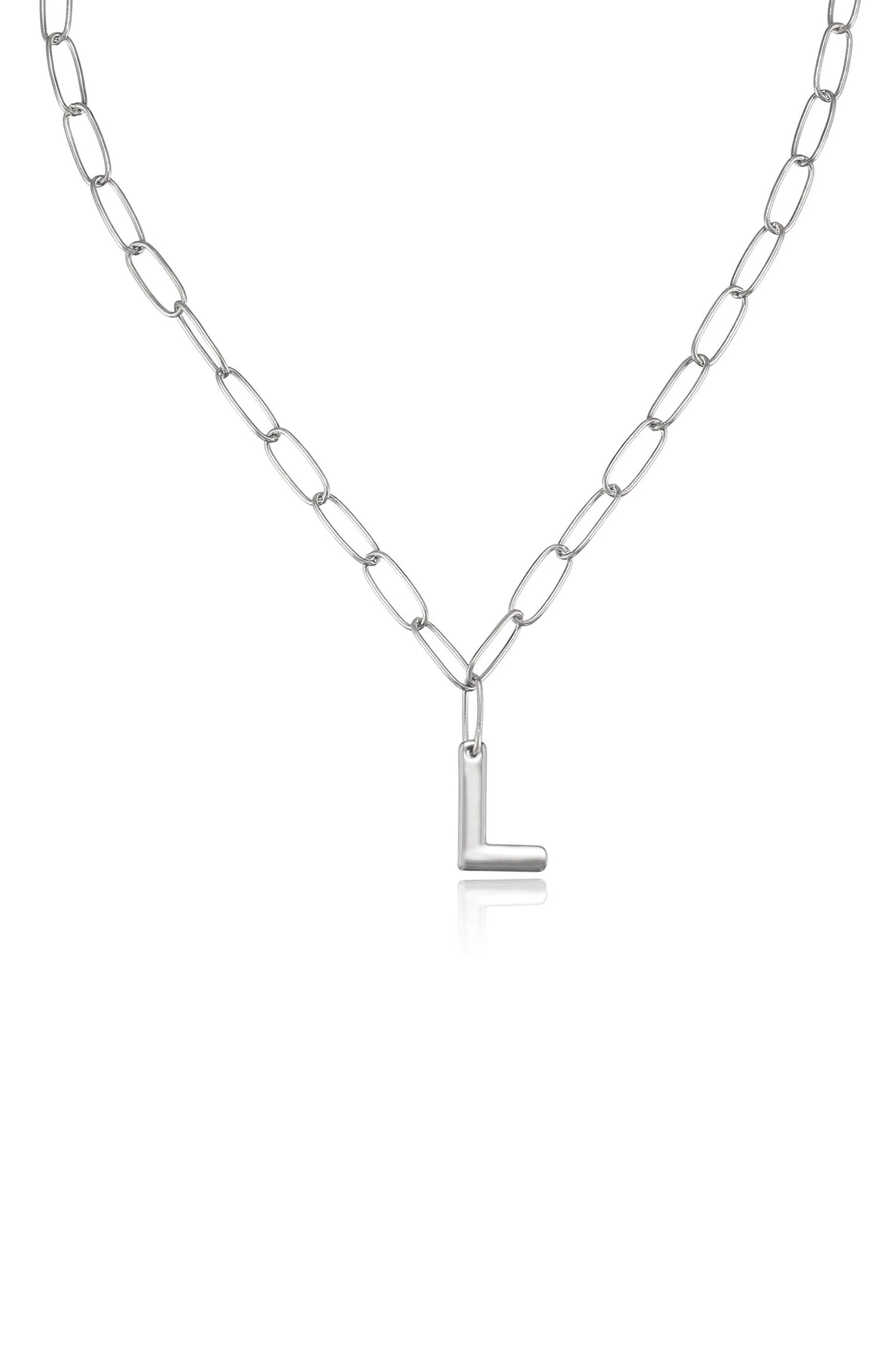 Paperclip Link Initial Necklace - Image 38